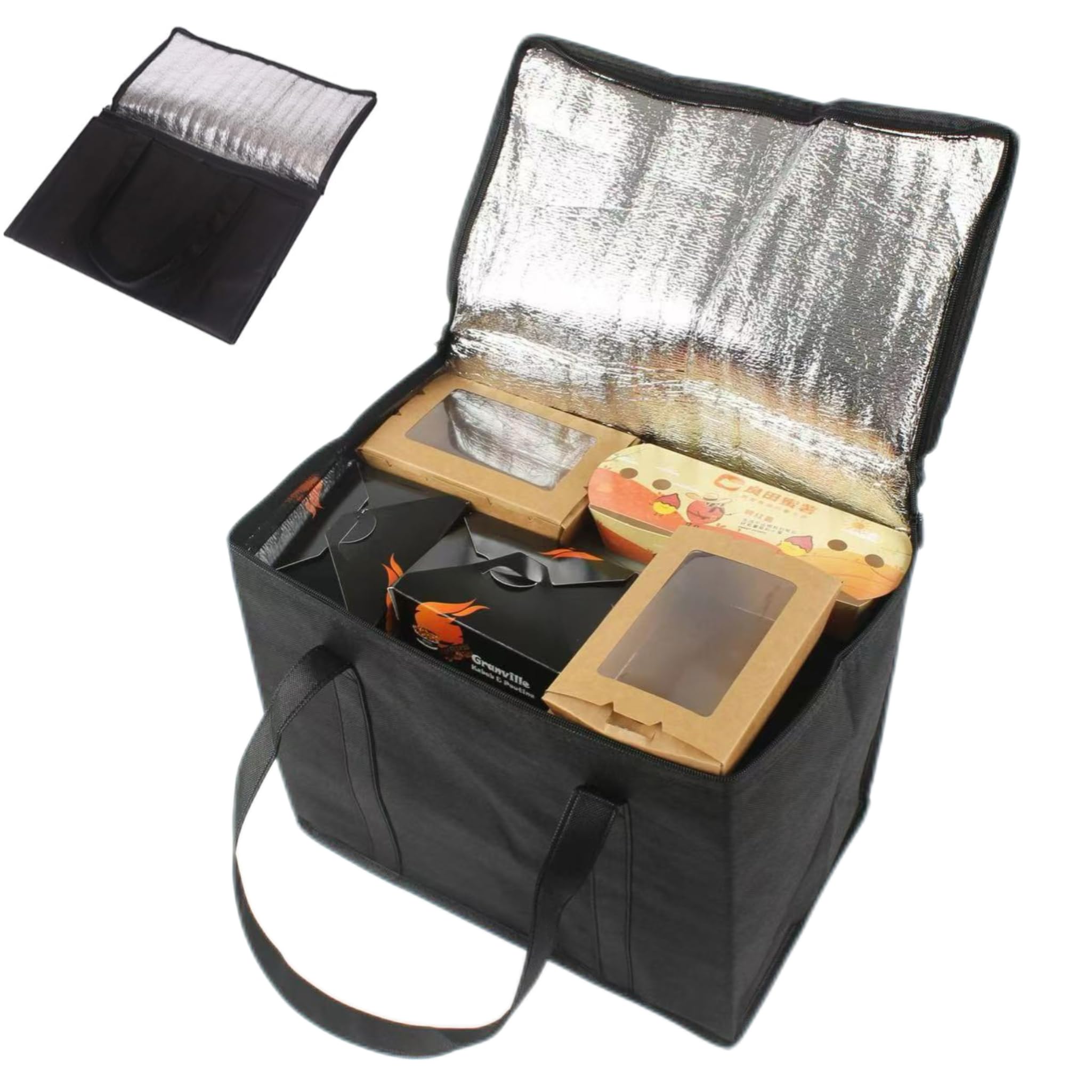 30L Cooler Bag, Large Insulated Lunch Bags with Zipper, Insulation Shopping Bags, Food Delivery Bag, Thermal Picnic Cool Bag for Camping, BBQ, Beach & Outdoor – Leakproof & Portable