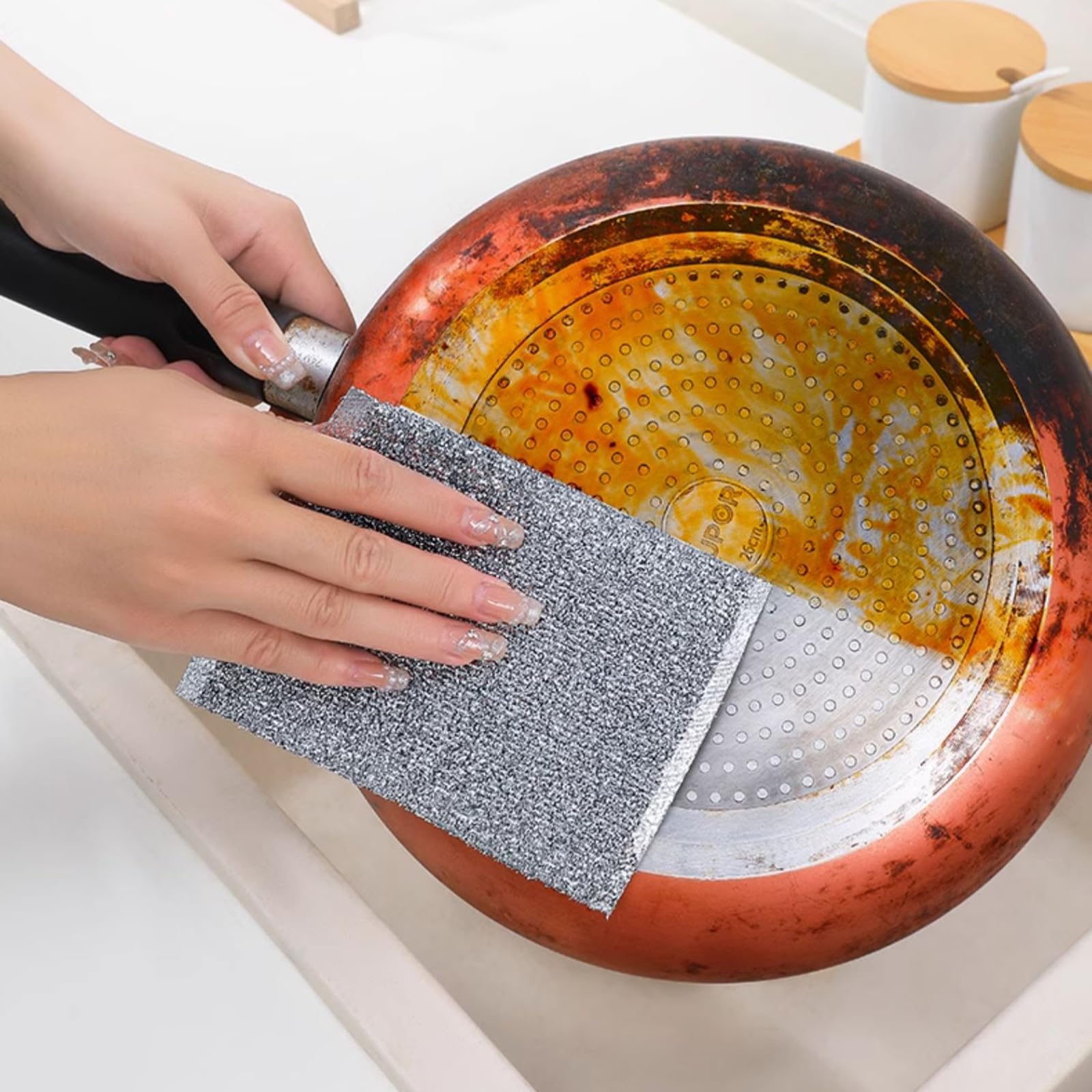 Lot De 20 Torchons à Vaisselle En Fil Métallique Double Couche, Multi-usages Humides Et Secs, Résistants Aux Rayures, Pour Cuisine, Salle De Bain, Vaisselle, évier, Cuisinière