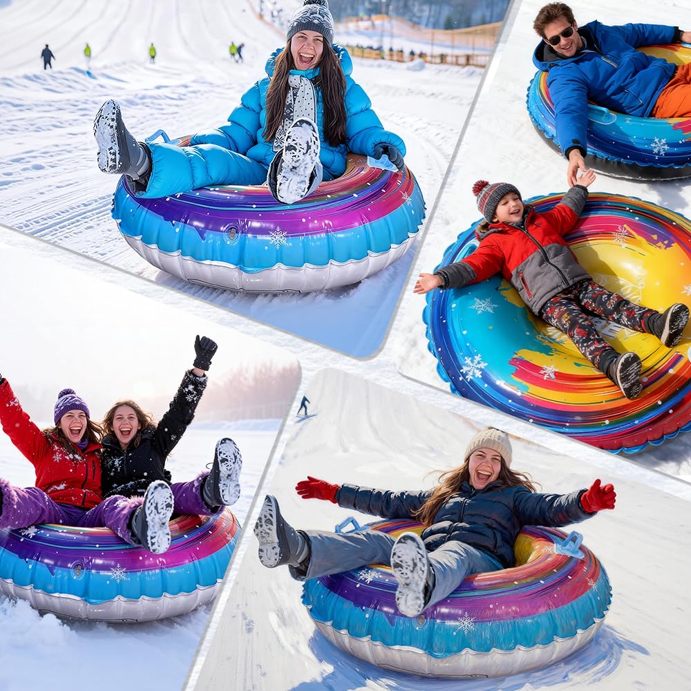 Tabla de Trineo de Nieve para Niños, Juego de Bob Plástico, Snowboard Unisex para Niño y Adulto