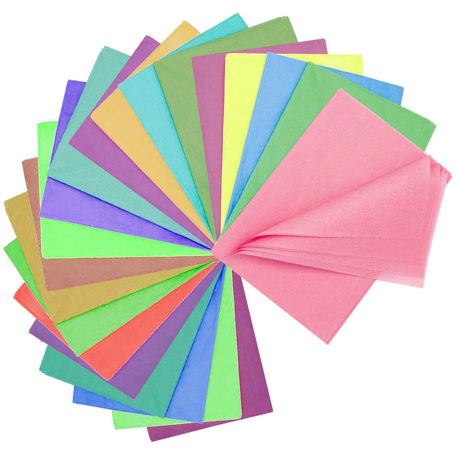 Cinvo 108 hojas de papel de seda de 50 cmx35 cm, papel de mosaico arco iris pastel para manualidades, proyectos de bricolaje, pompones para decoración de fiestas y más, 36 colores surtidos