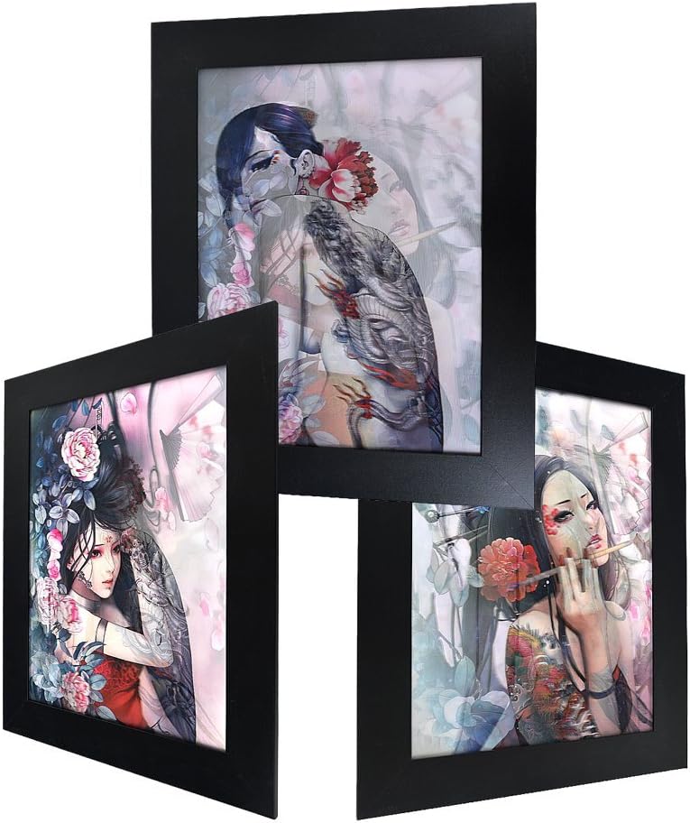 White Deer 3D Lenticular Framed Fantasy Picture - Asian Tattoo Girls