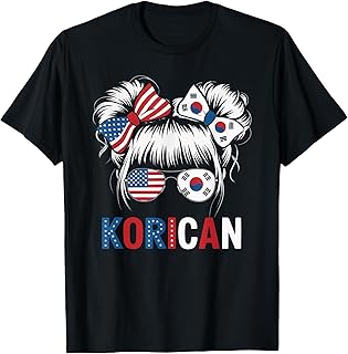 Half American Half Korean USA Flag South Korea America T-Shirt