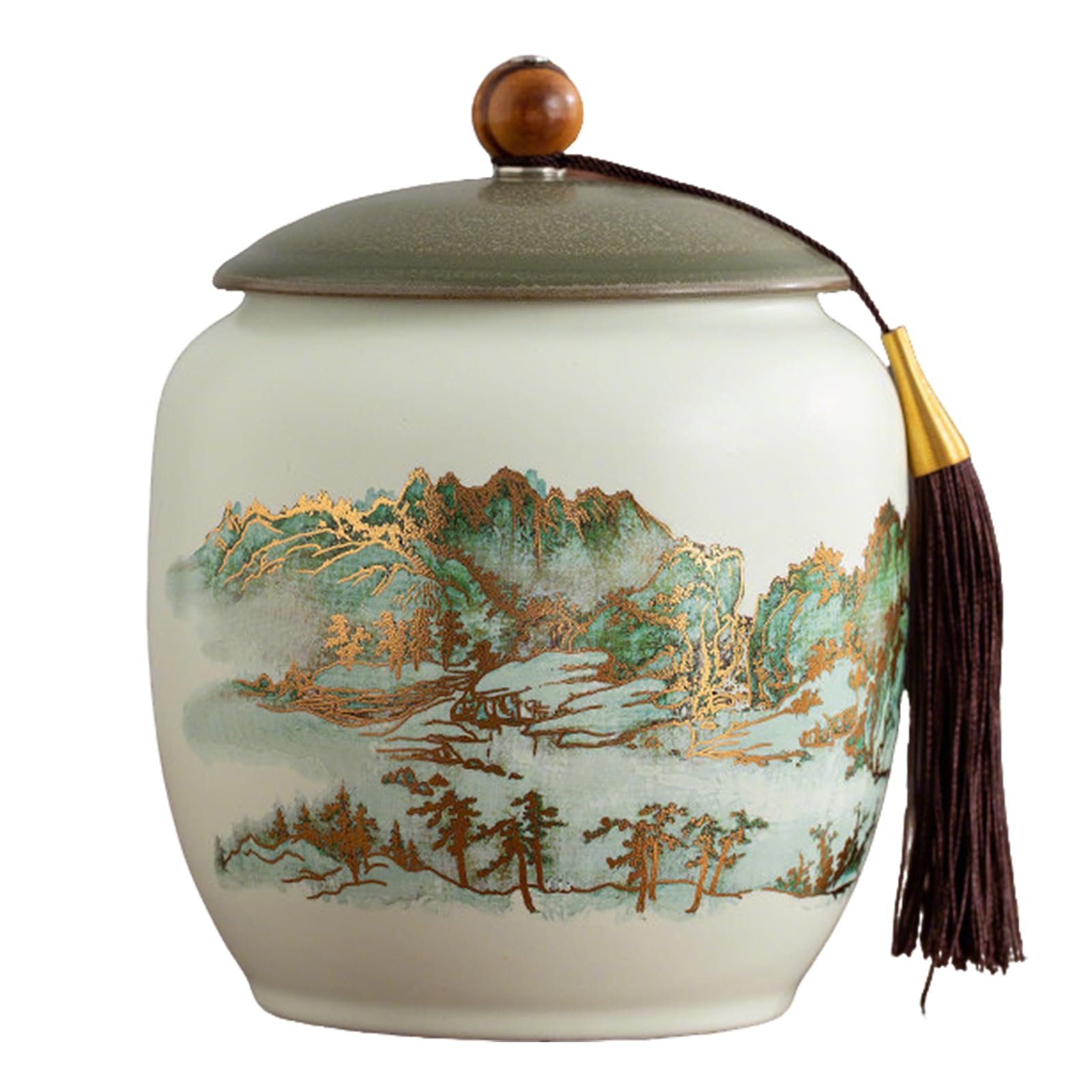 UpGBRF Tea Canister Ceramic Jar with Lid 30Oz Coffee Canister 900ML Kitchen Container Decorative Jar for Countertop Coffee Accessories Tea,J