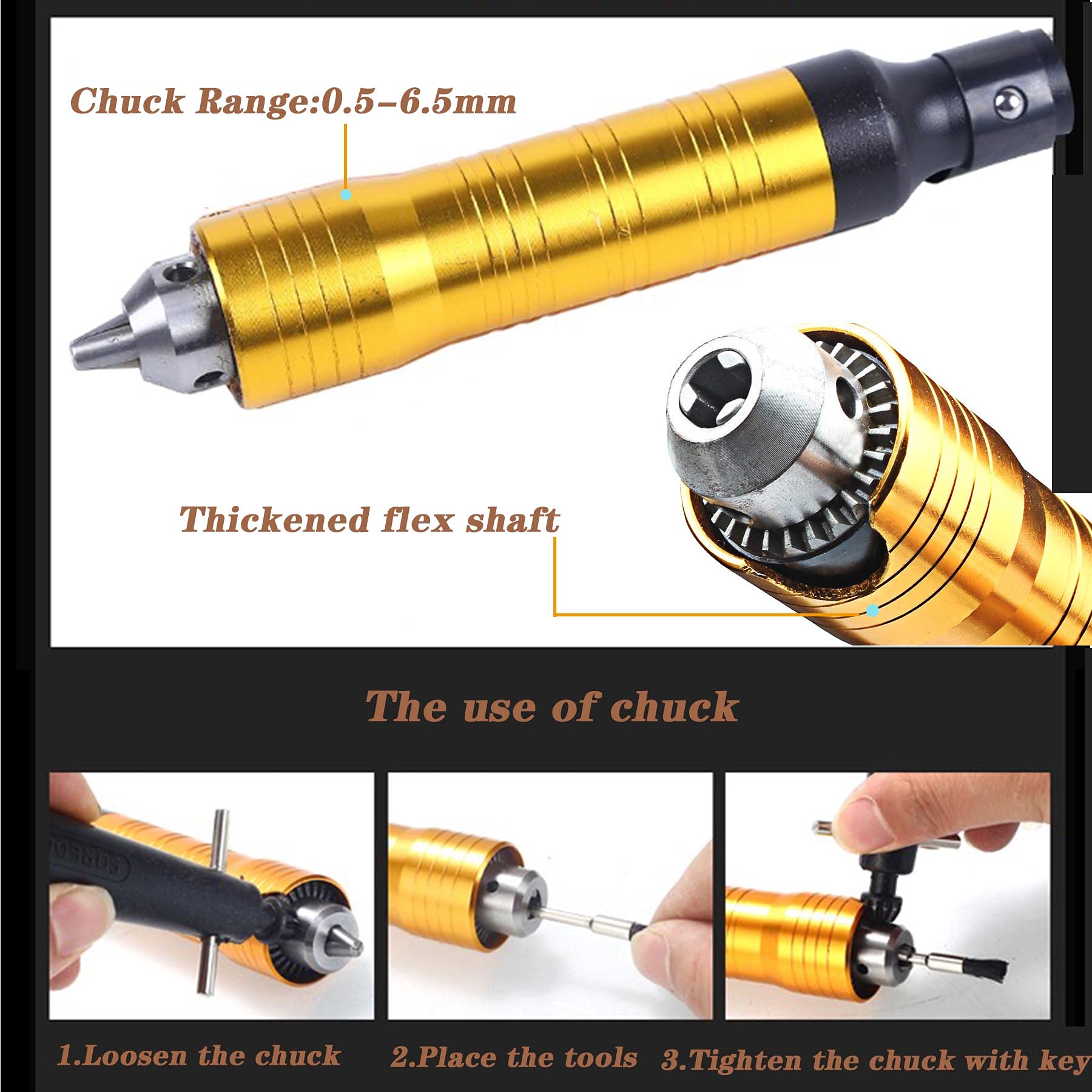 FlySkip Flex Shaft Rotary Tool 780W 6.5MM Flex Shaft Hanging Grinder