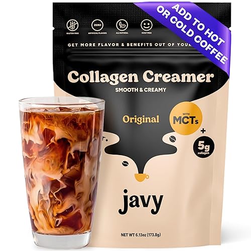 Javy - Crema de café con colágeno en polvo, apto para dieta cetogénica, aceite MCT, sin gluten, crema de café saludable, apoya la piel, el cabello y