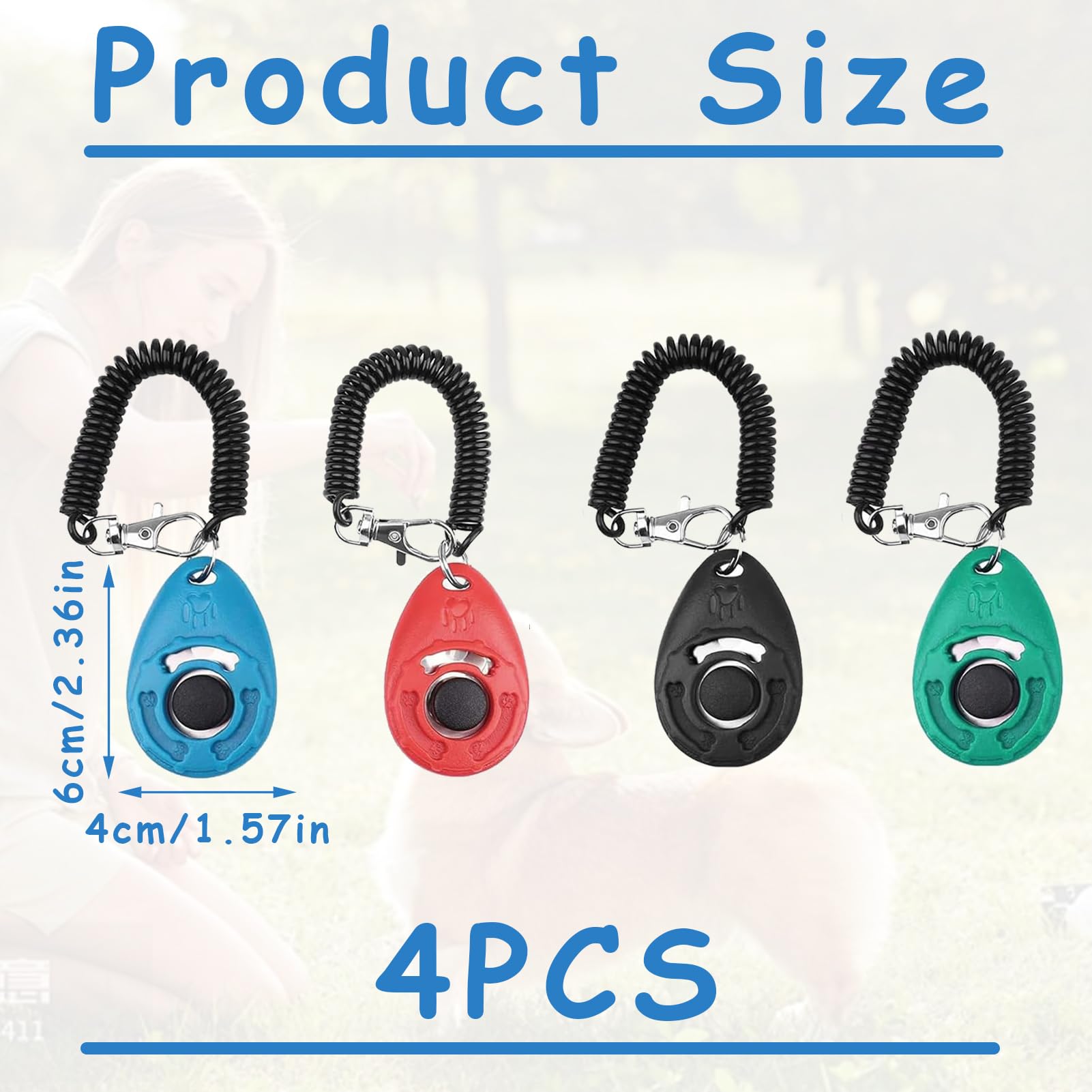 4 PCS Clicker Chien Dressage,Multicolore Clickers de Dressage pour Animaux de Compagnie avec Dragonne,Professionnel Clicker Chien Commandement Training pour Chien Chat Cheval