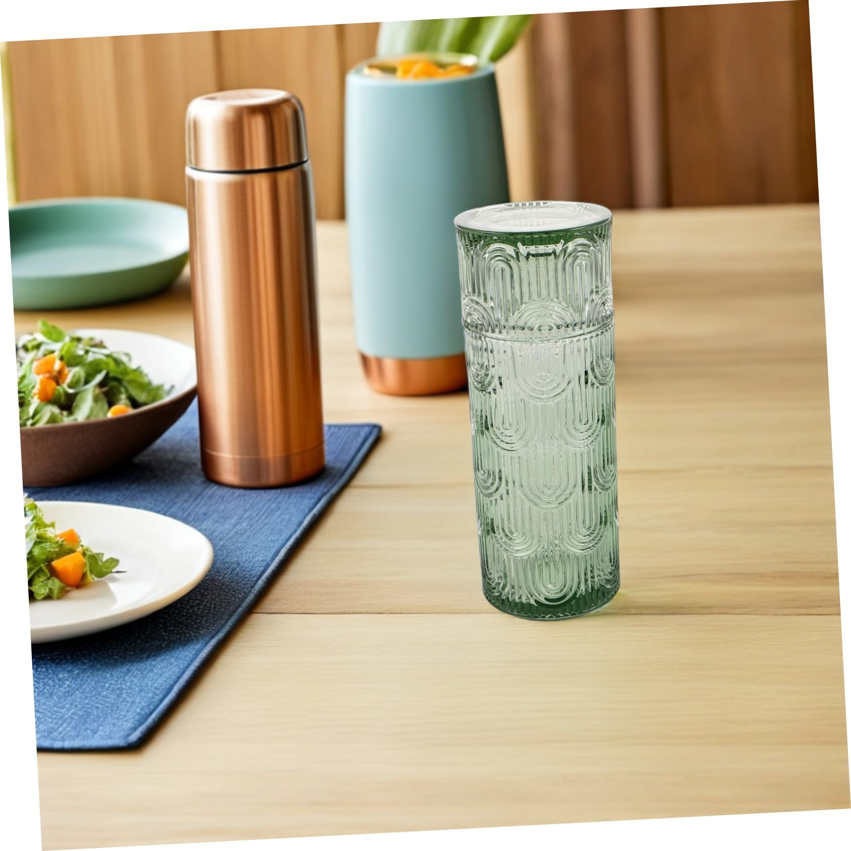 Caraffa Decorativa in Vetro con Tumbler, Set 1 Caraffa 1 Bicchiere