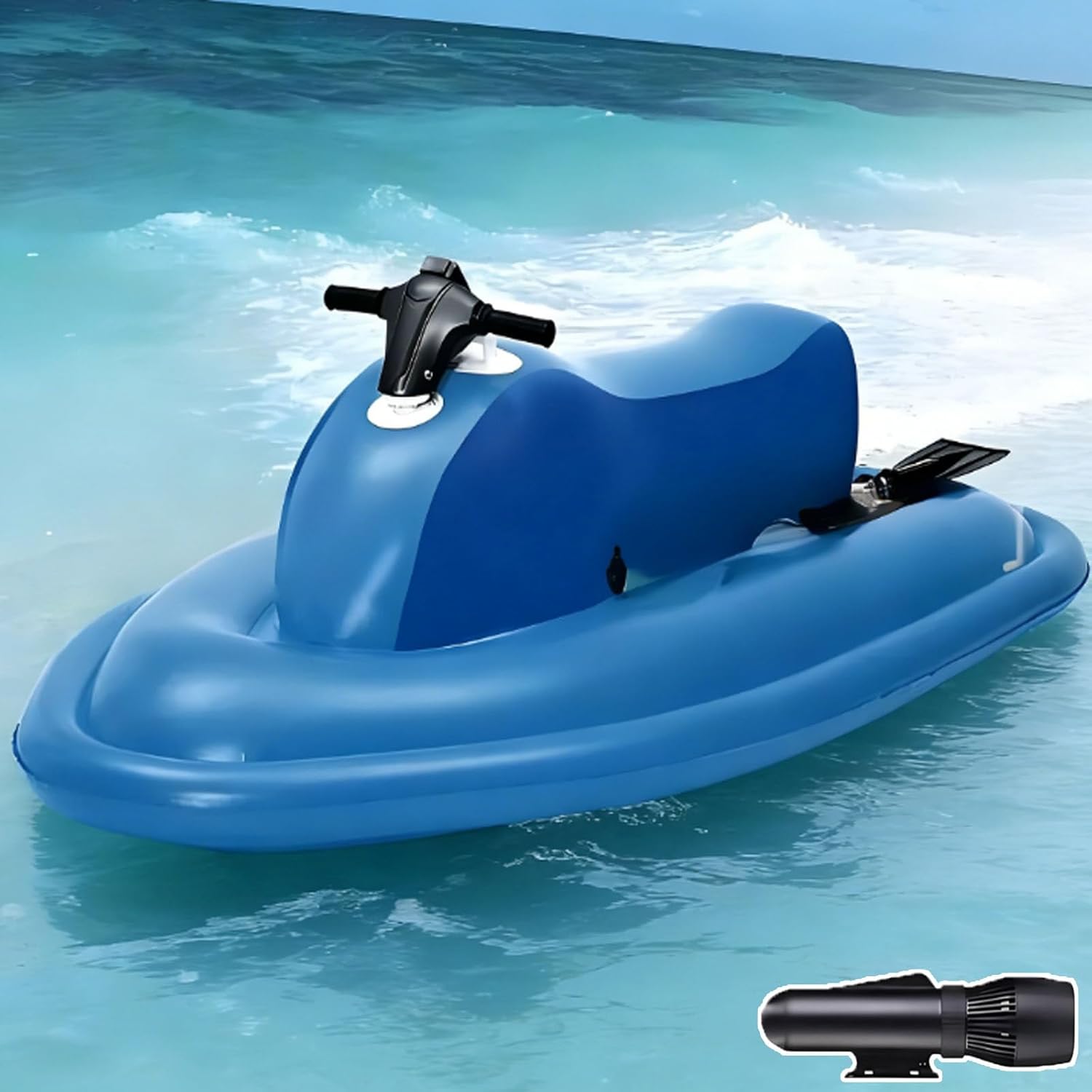 Electric Inflatable Jet Ski/Jet Boat W/ Scooter - Foldable 3-in-1 Electric Surfboard & Diving Underwater Thruster & Kayak,500w/700w Brushless Motor,3-9km/H,9-Speed & 150kg Capacity