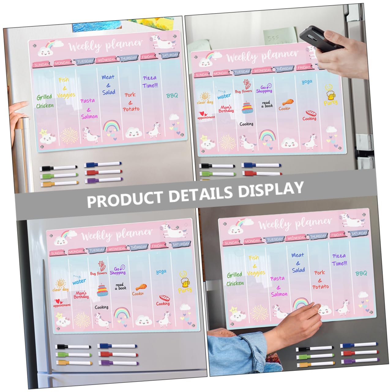 SHINEOFI Acryl Wochenplaner Tafel Magnetisch Für Kühlschrank Abwischbar Planungstafel Transparent Mit Blasenbildung Oder Verbiegen Vermeidend