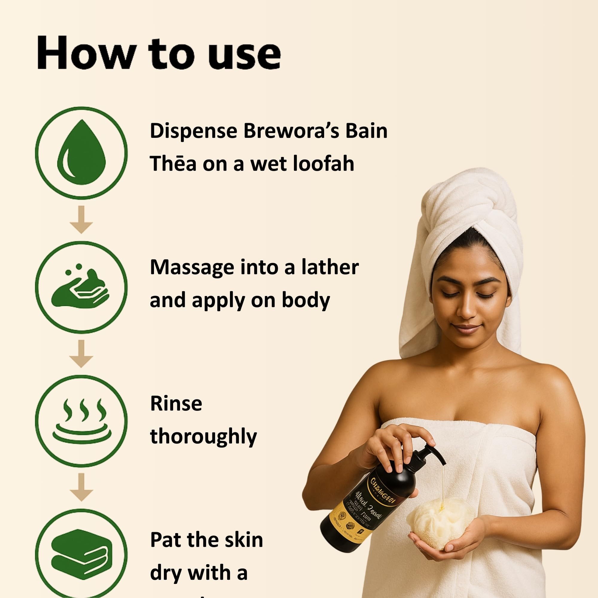 Brewora Bain Thēa | Luxury Body Wash | Tea Tree & Green Tea | 300ml 3