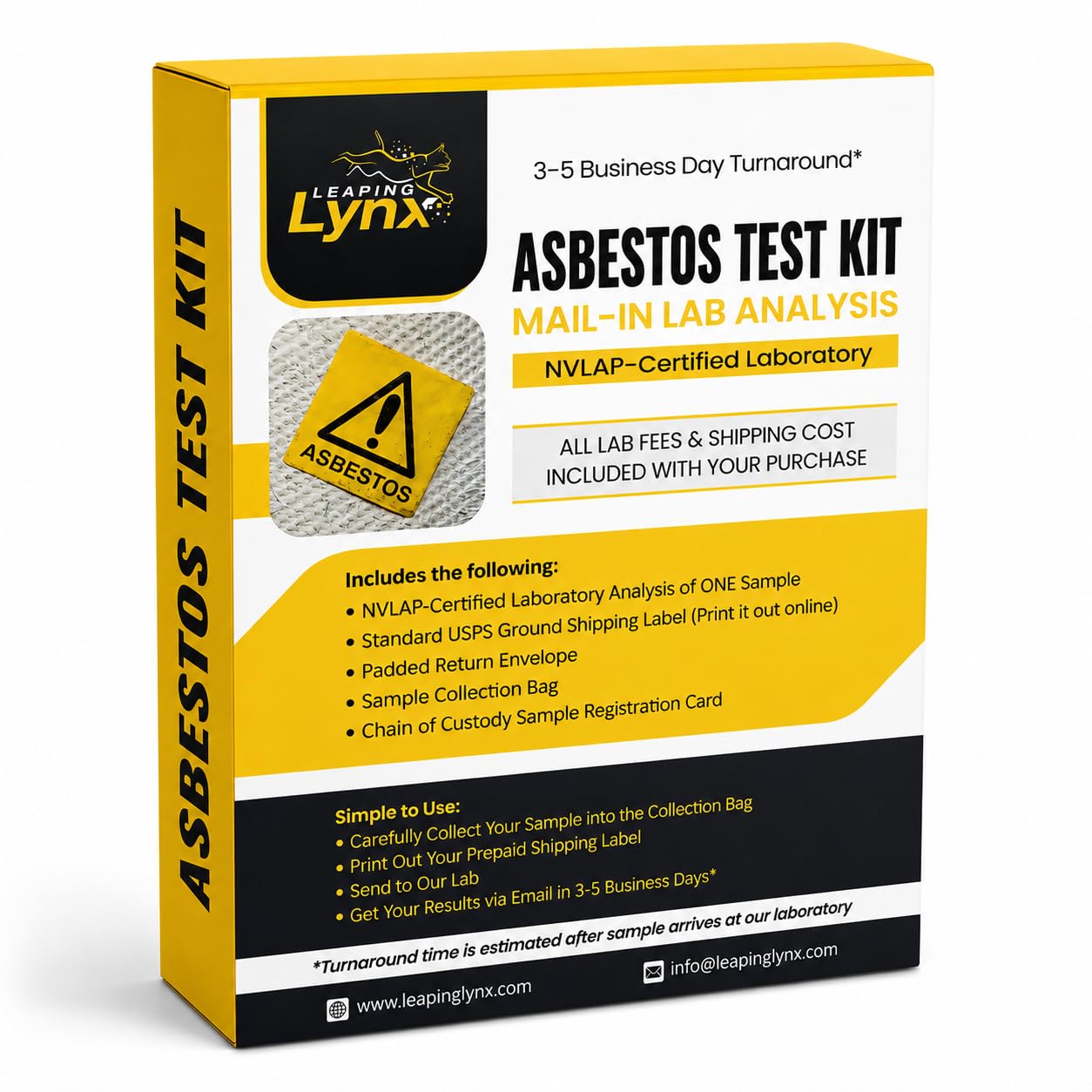 Asbestos Test Kit for Home, NVLAP Lab Test Fee & Shipping Label Included, 72-Hour Results, Certified DIY Asbestos Testing Kit with Easy Instructions & Fast Turnaround, Popcorn Ceilings, Tiling, & More-image-11