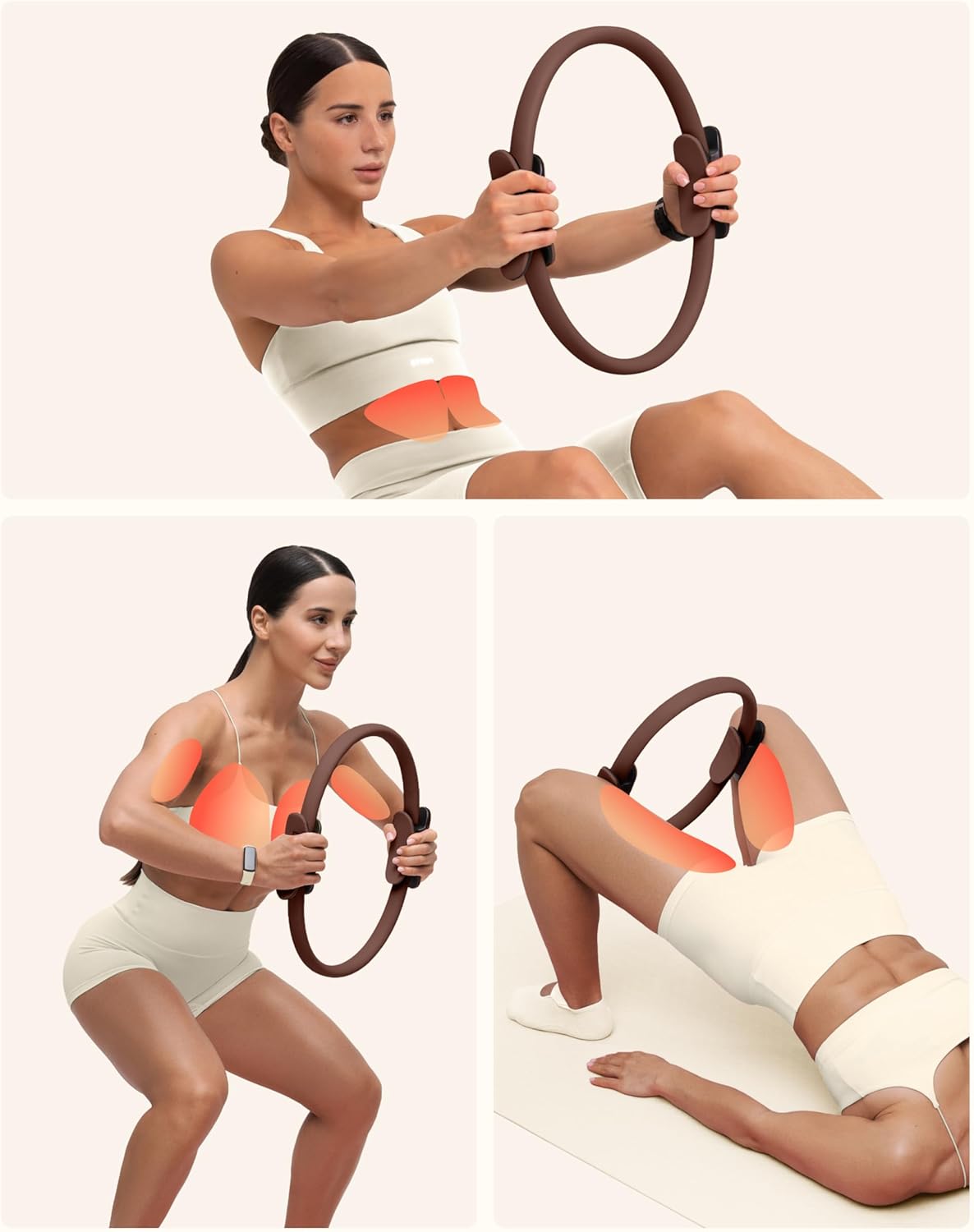 BetterMe Toning Pilates Ring – Magic Circle Pilates Ring for Strength & Flexibility – 15 Inch Fitness Ring for Home Pilates & Yoga Workouts
