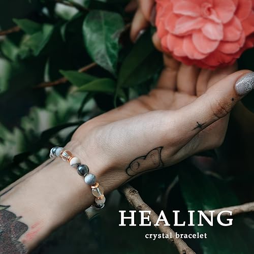 Miniatura 3 de GolbalJew Pulsera curativa para mujer, pulseras de cuentas de ansiedad, joyería de piedra curativa, pulsera de cristal para aliviar el estrés,