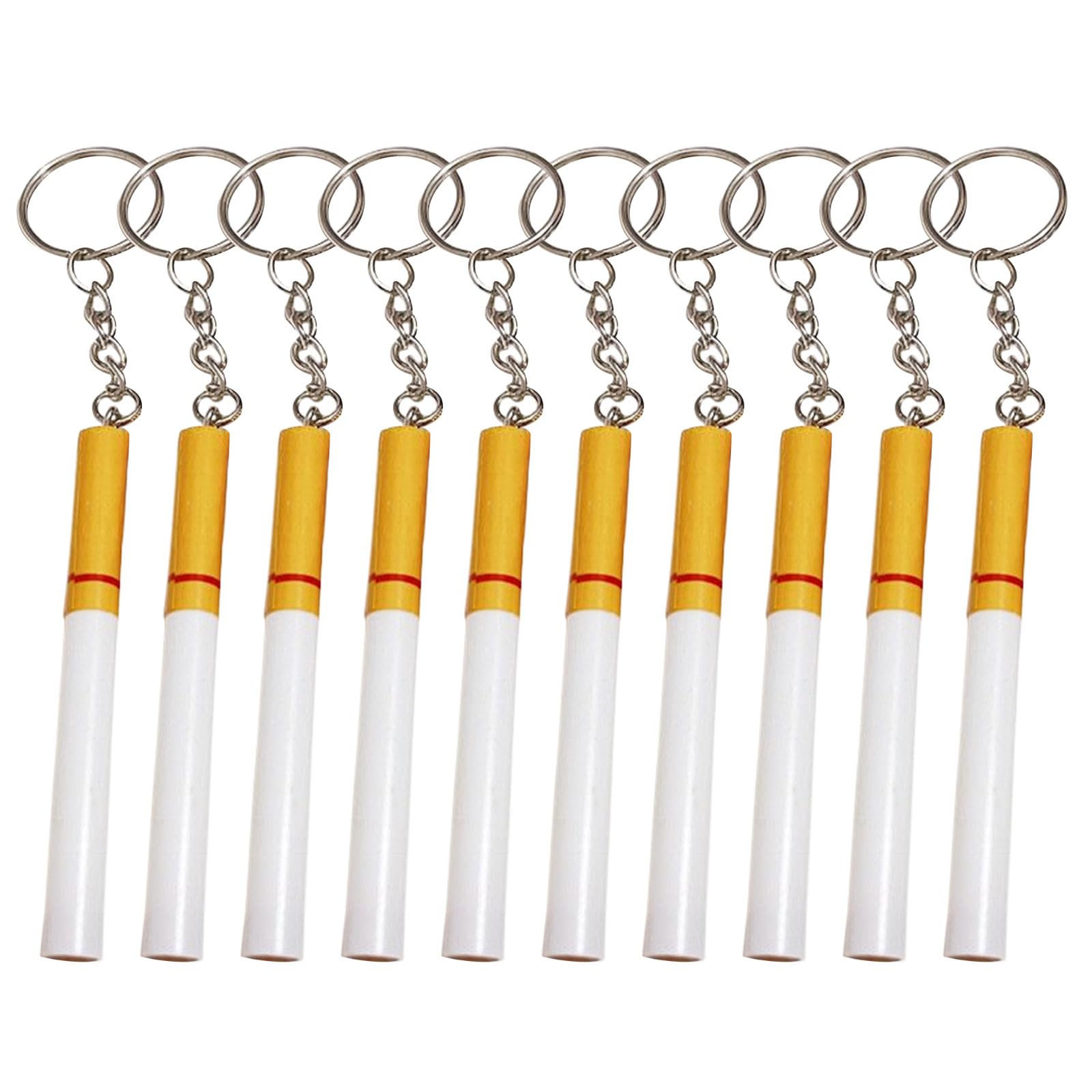 Luofeng Women's A Keychain Buckle,10Pcs Fashion Simulated Cigarettes Charm Keychain Pendant Car Keyring Backpack Decoration Fashion Jewelry For Man