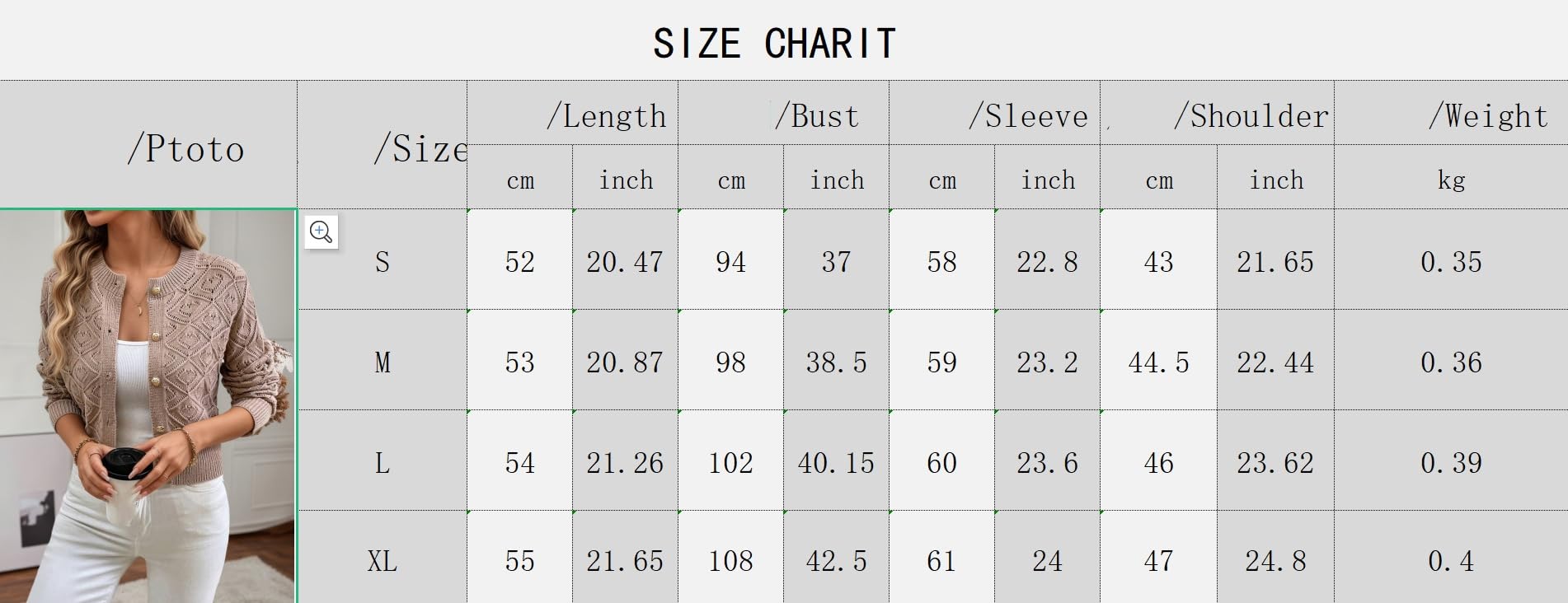 Générique Gilet en Maille pour Femme Style Crochet Ajouré Col Rond Manches Longues Léger Fermeture Boutonnée Coupe Courte Idéal pour Le Printemps Le Bureau Ou L'Automne