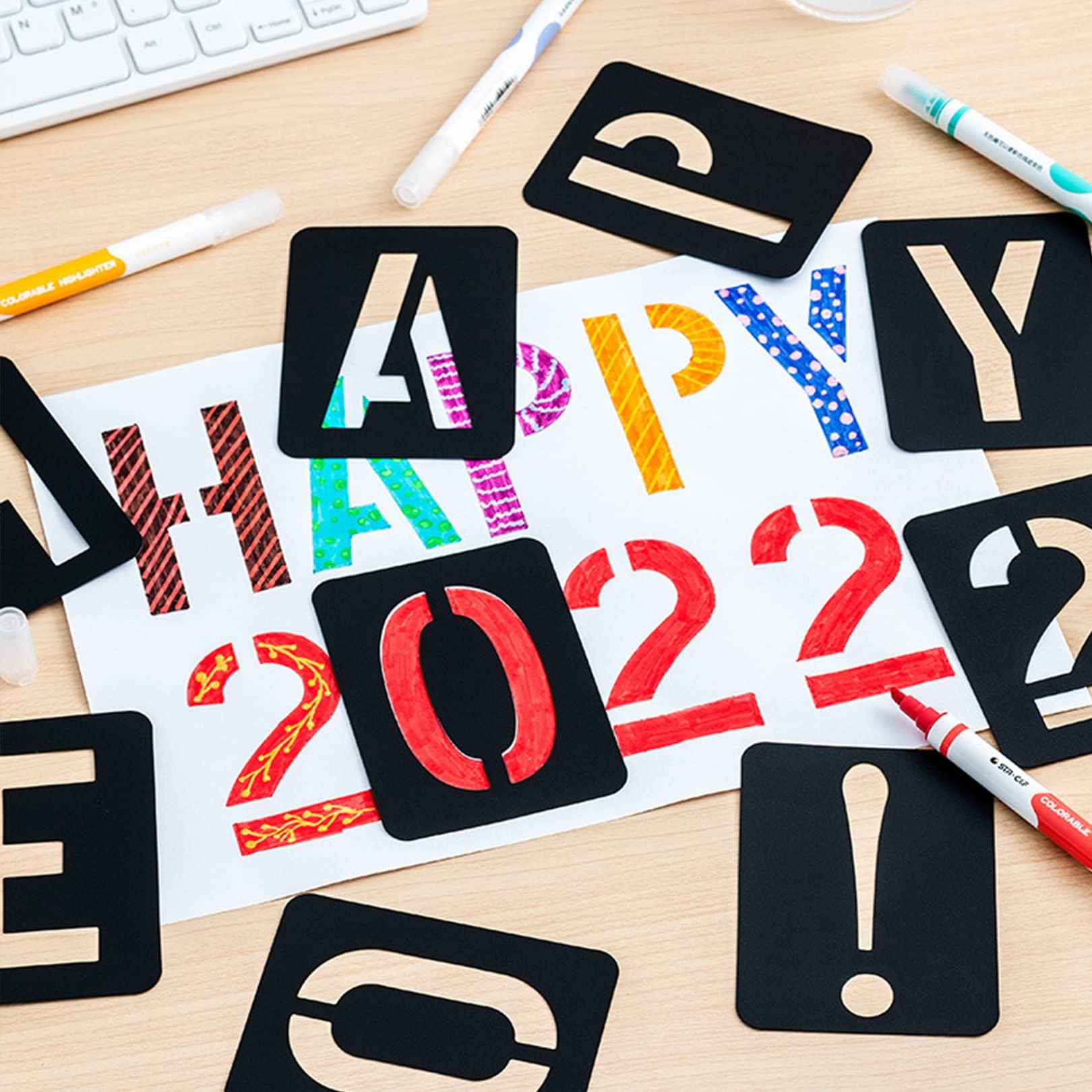 Buchstaben Schablonen Set 36-teilig - 15cm Große Alphabet Schablonen