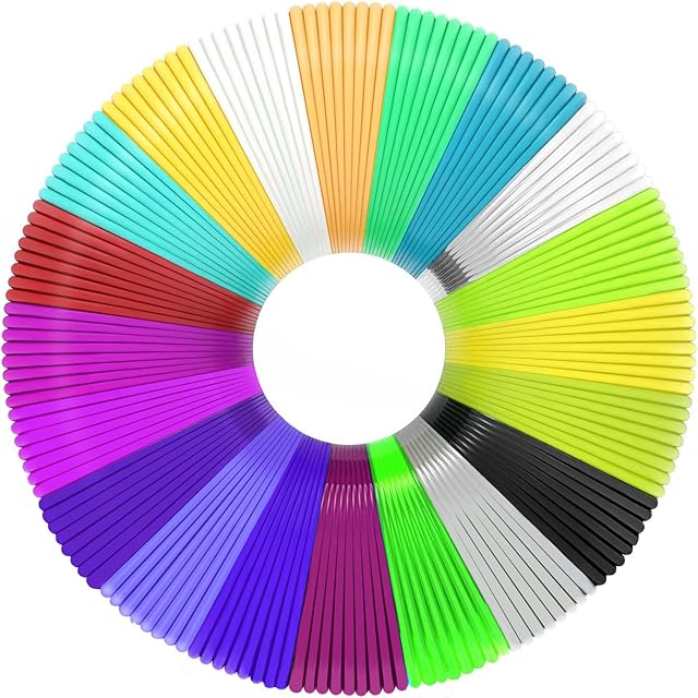 3D Pen Filament Refills PLA, MISDUWA 20 Colors 1.75mm 16.4 Feet per Color Total 328 Feet 3D Printing Pen Filament 3D Printer Filament for Most Intelligent 3D Pen (5M 20 Color PLA)