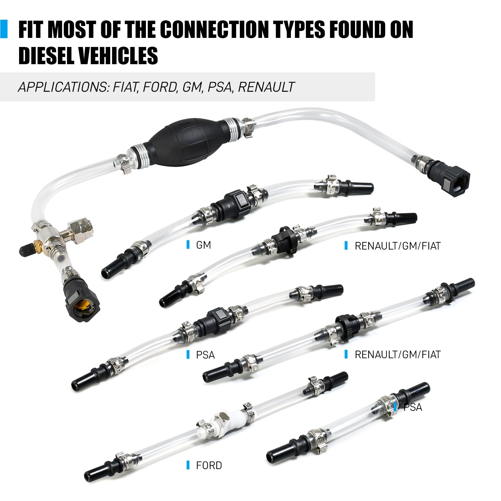 HBM 10 Delige Diesel Injector Tappen Set