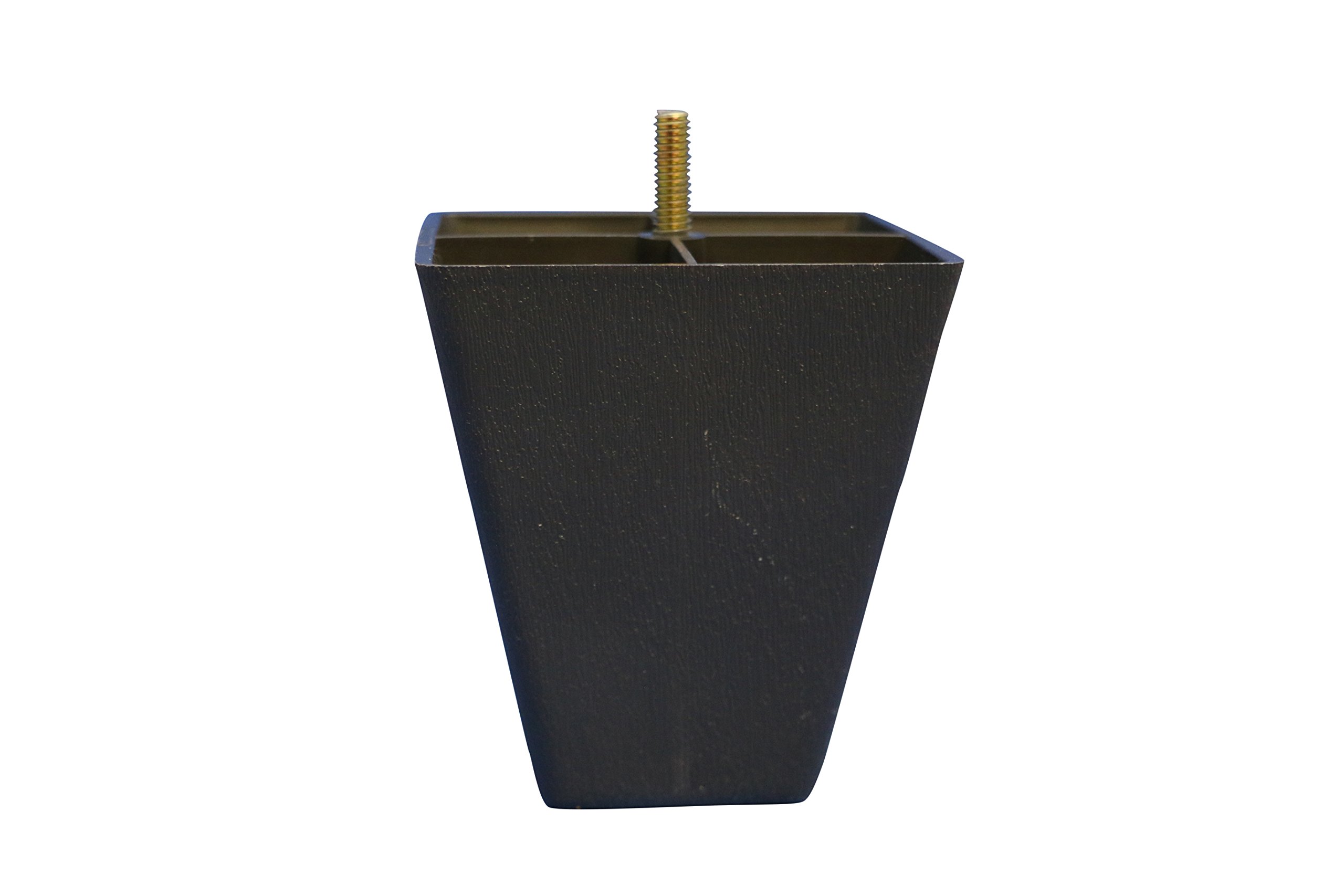Dark Brown Plastic Square 4.5 Inch Leg for Sofas and Recliners, Set of 4