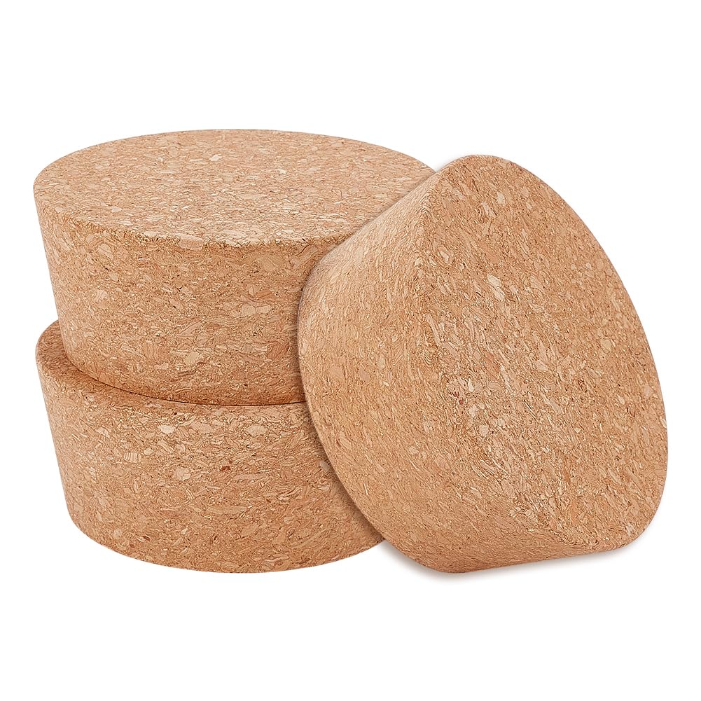 OLYCRAFT 3Pcs Large Cork Stoppers 7.2-8.3cm Cork Bottle Stoppers 3.5cm Thick Tapered Corks Plugs Corks Canning Jar Lids Wood Tapered Plugs Wooden Taper Stopper for Kitchen Glass Bottles Mason Jars