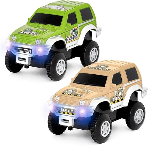 JITTERYGIT Replacement Cars for Tracks - Extra Race Car Accessories for Dinosaur Race Track &amp; Train Toy Gift - Compatible with Most Tracks for Kids