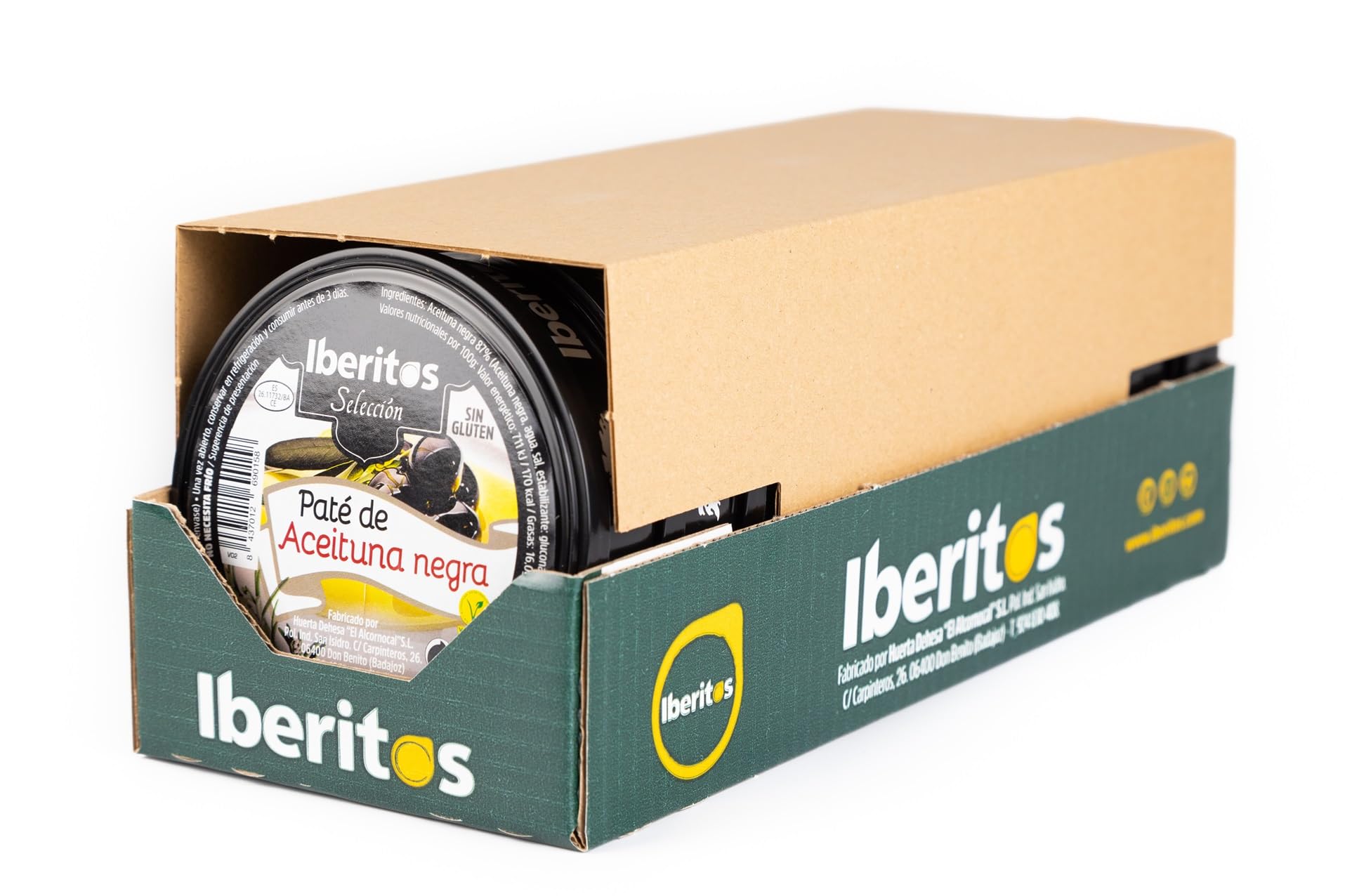 Iberitos - Paté de Aceituna Negra - 10 Latas x 140 gr