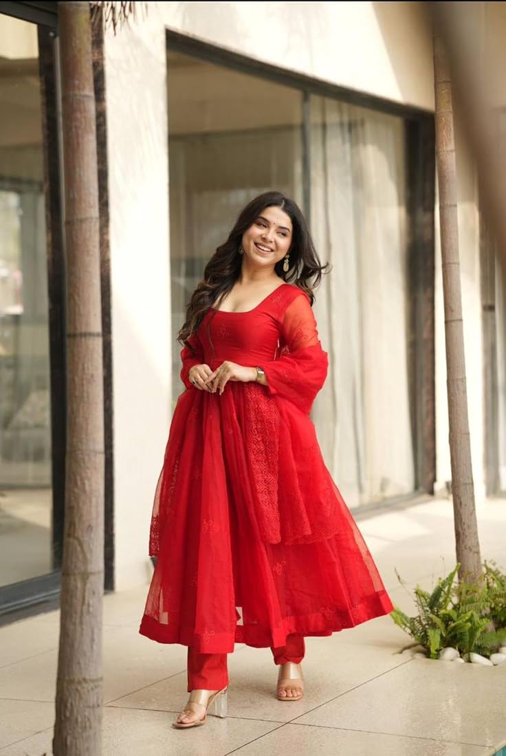 indian organza dresses Multi Colour Organza Dress Indian Rani