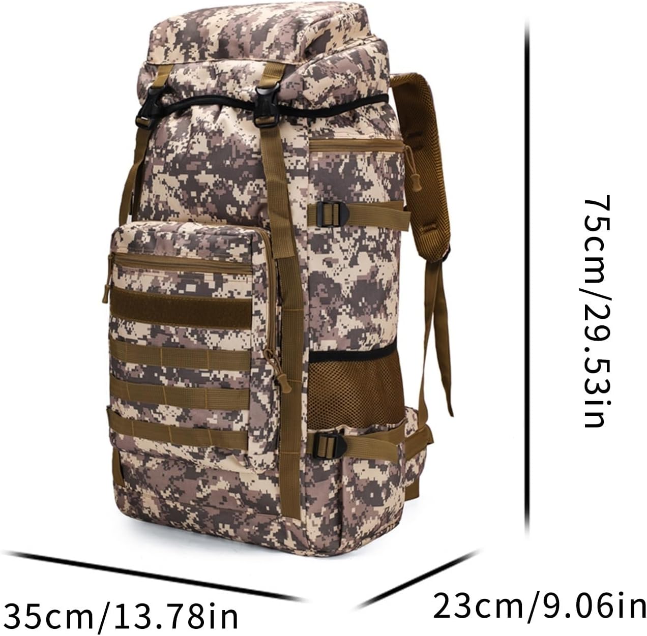 70L Large Tactical Climb Backpacks Outdoors Hiking Camping Travel Bags Climbing Rucksack(Dark gray)