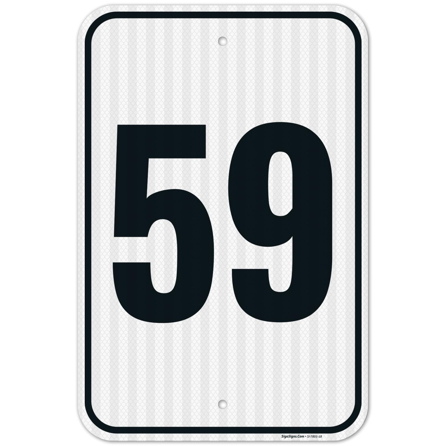 Parking Lot Number 59 Sign, with Number (59) Sign, 12x18 Inches, 3M EGP Reflective .063 Aluminum, Fade Resistant, Made in USA