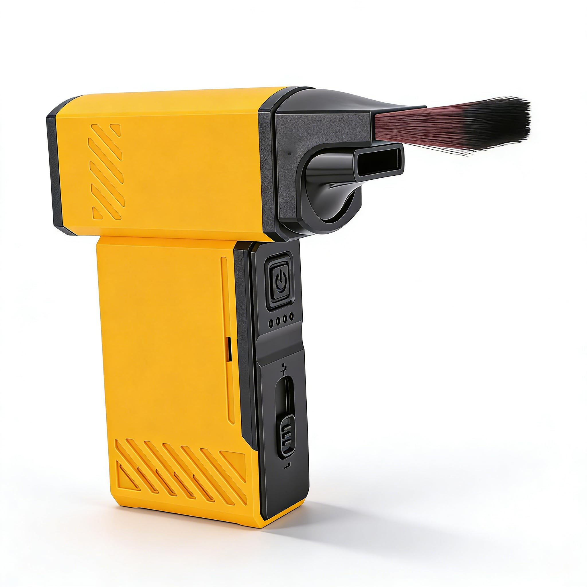 Dpofirs Compressed Air Duster, Electric Air Duster, 2500mahx2, Dust Blower for Computer, Keyboard, House, Outdoor and Car, with 5pcs Nozzle (Yellow)-image-11