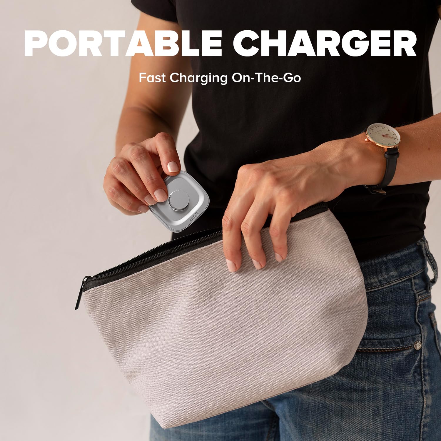 Ring Chager compatible avec Oura Ring4, charge rapide pour Oura Ring Gen 4 de taille 8, station de charge avec câble USB-C (argent clair)