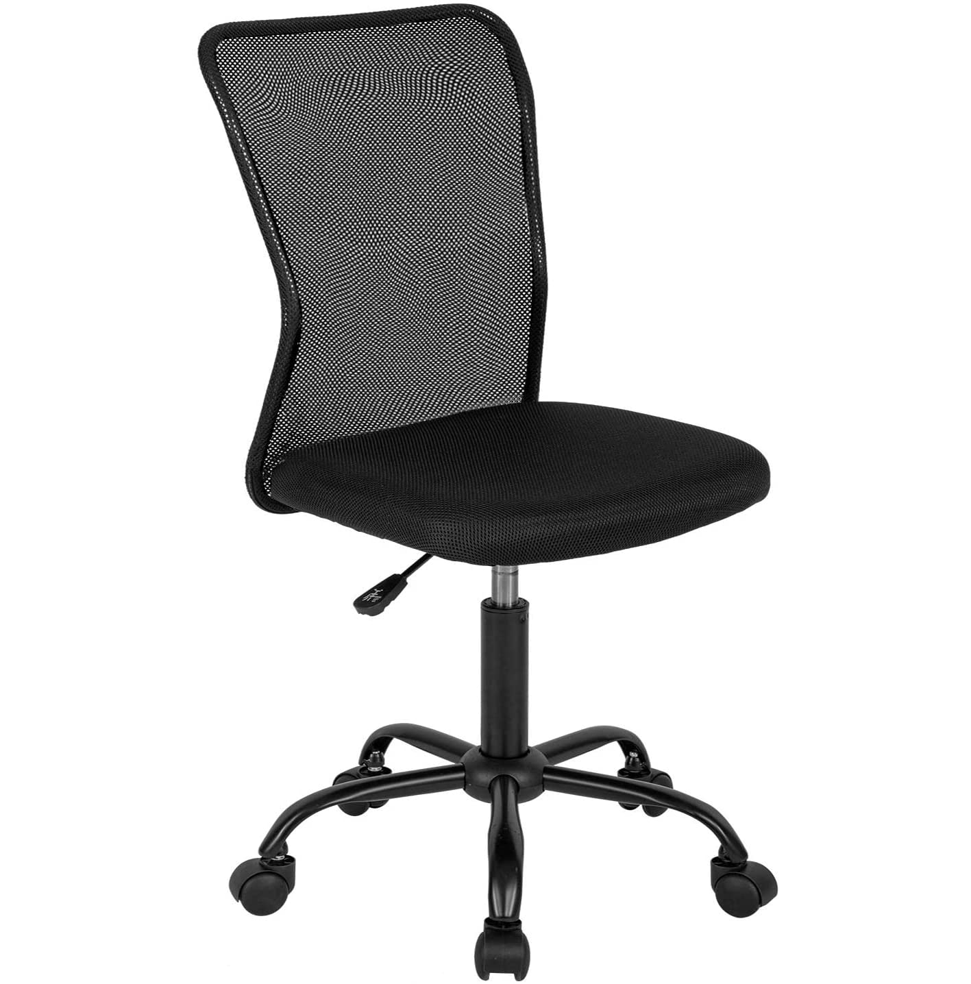 Ergonomic Office Chair - Mid Back Computer Chair With Height Adjustable Task Modern Armless Rolling Swivel Back Support
