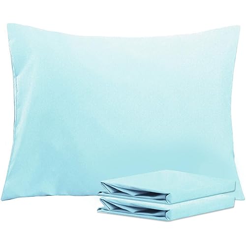 NTBAY 1800 Thread 100% Brushed Microfiber Standard Pillow Cases Set of 2, Super Soft and Cozy, Wrinkle, Fade, Stain Resistant with Envelope Closure 20x26 Pillowcases for Kids, 20x26 Inches, Aqua