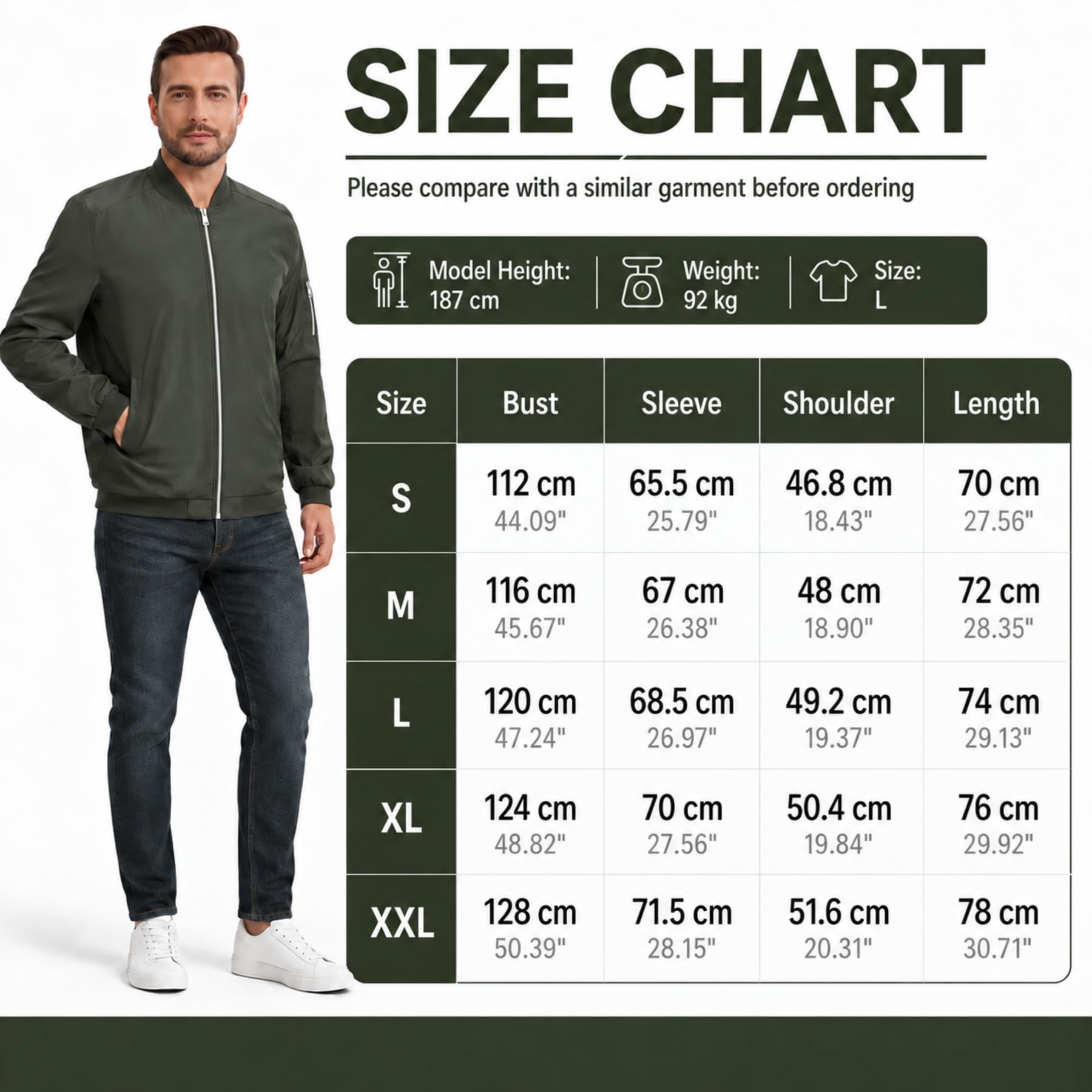 AMZSPORT Chaqueta Bomber Hombre Ligera Cazadora de Entretiempo