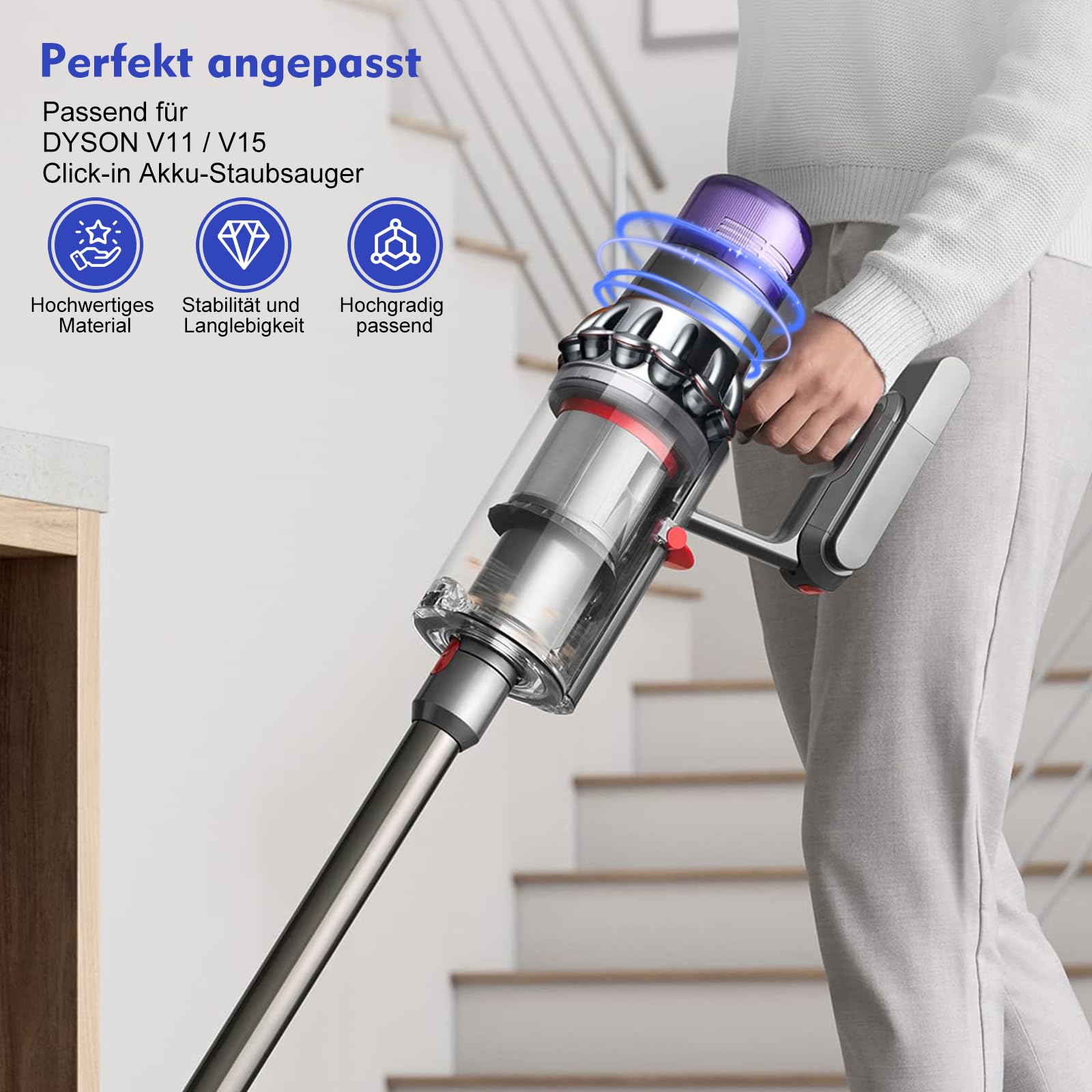 V15 Hauptkörper Montage Gehäuse kompatibel mit Dyson V11 SV15 V15 SV22 SV28 | V11 V15 Griff für Click-in-Version Staubsauger Hauptkörper Montage Ersatzteil