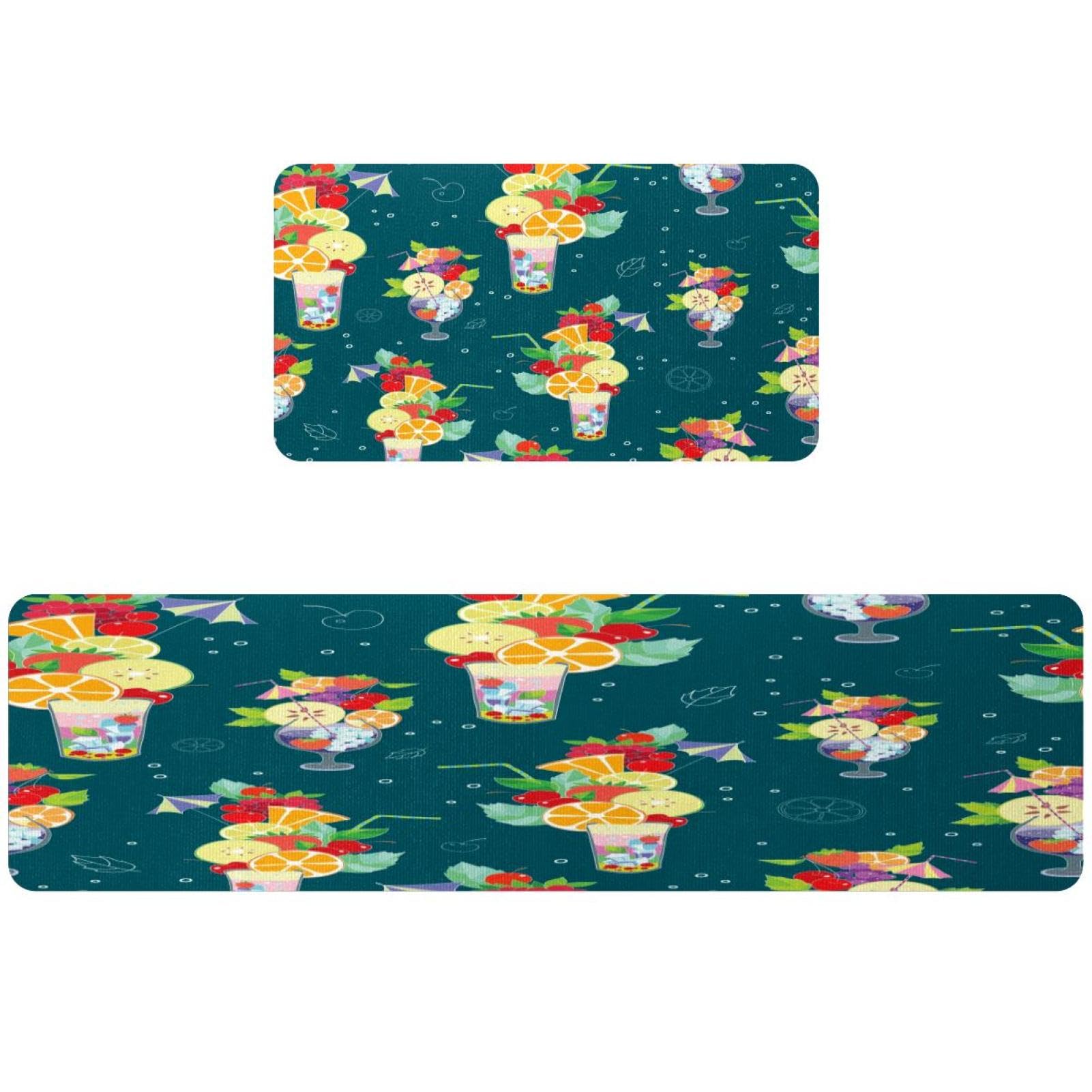 Alfombra de pasillo lavable y alfombrillas de cocina con diseño veraniego antideslizante VAPOKF
