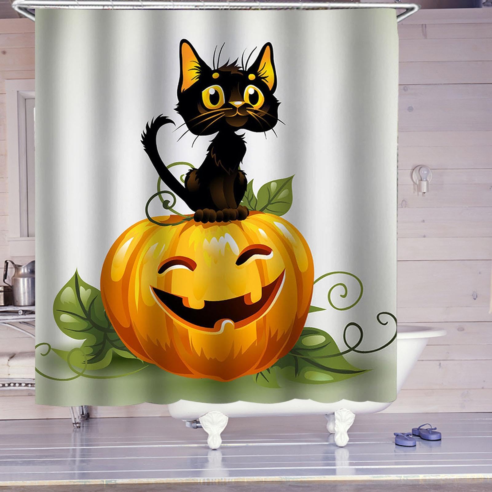 Dywaniki łazienkowe o tematyce Halloween dekoracyjny materiał na okno i