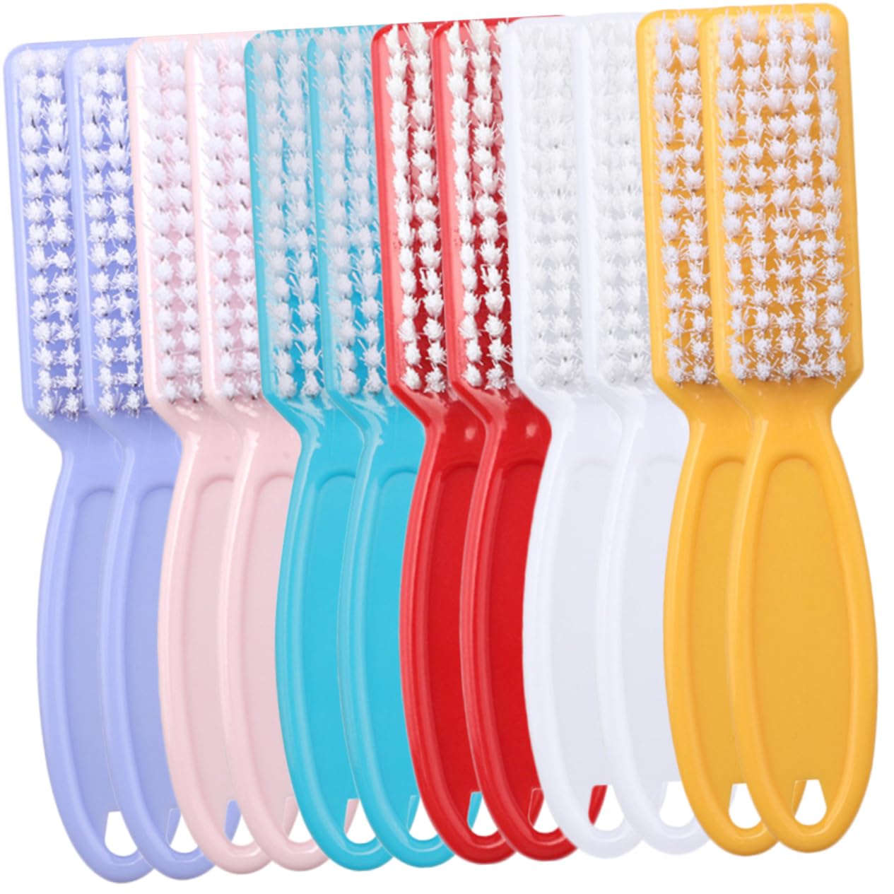 NOLITOY 24pcs Nail Cleaning Brushes Ergonomic Handle for Manicure and Pedicure for Dirt Removal Nails and Hands Random Colors