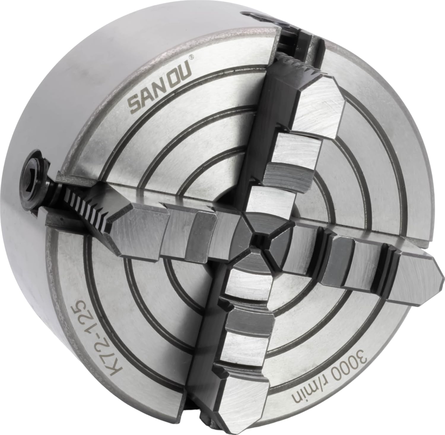 CME 5 4-Jaw Independent Lathe Chuck, Plain (Flat) Back, Reversible Jaws