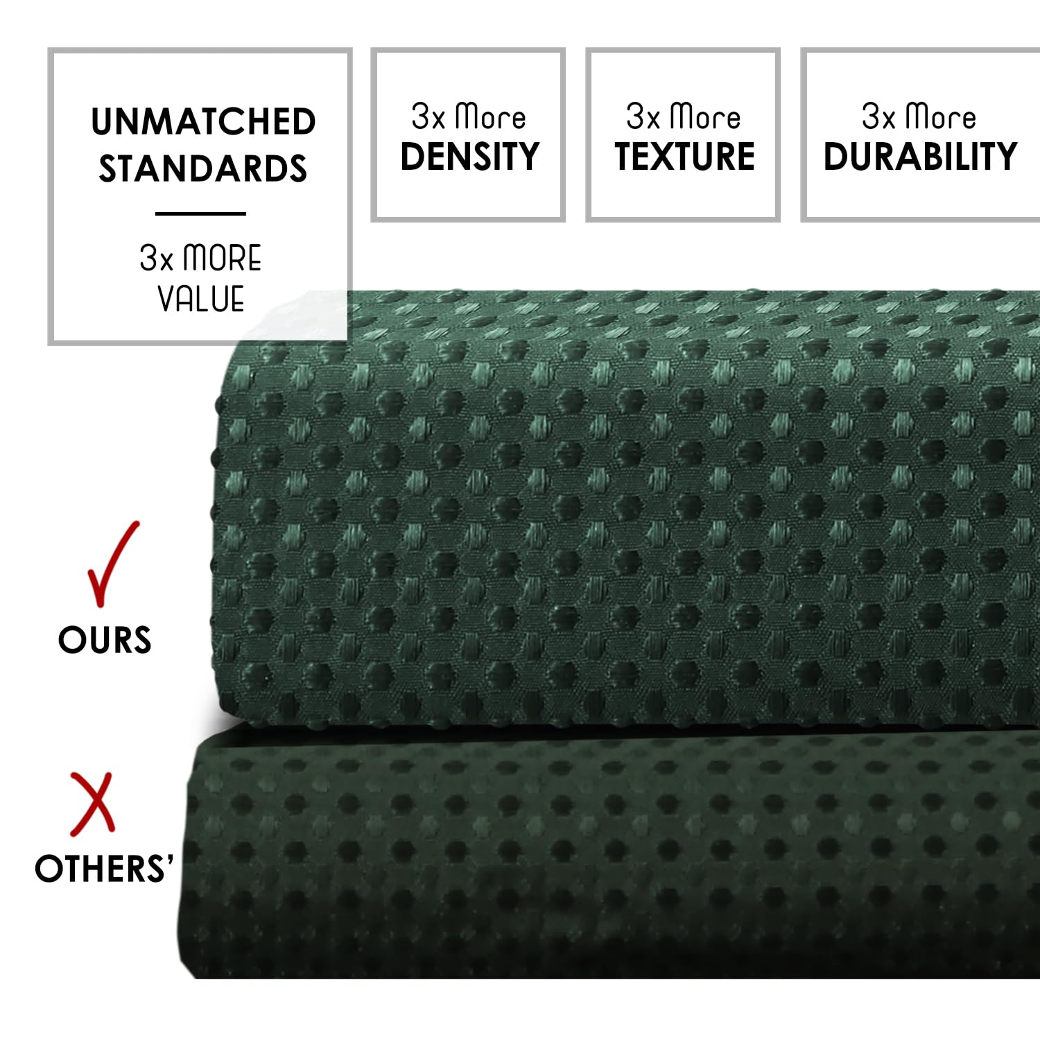 Clara Clark Hunter Green Shower Curtain, Hotel Quality Waffle Fabric Bath Curtain 72x72 - Image 3