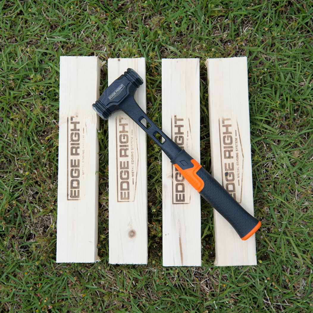 Edge Right Hammer Kit with 4 Pine Bump Blocks for Landscape Edging Installation