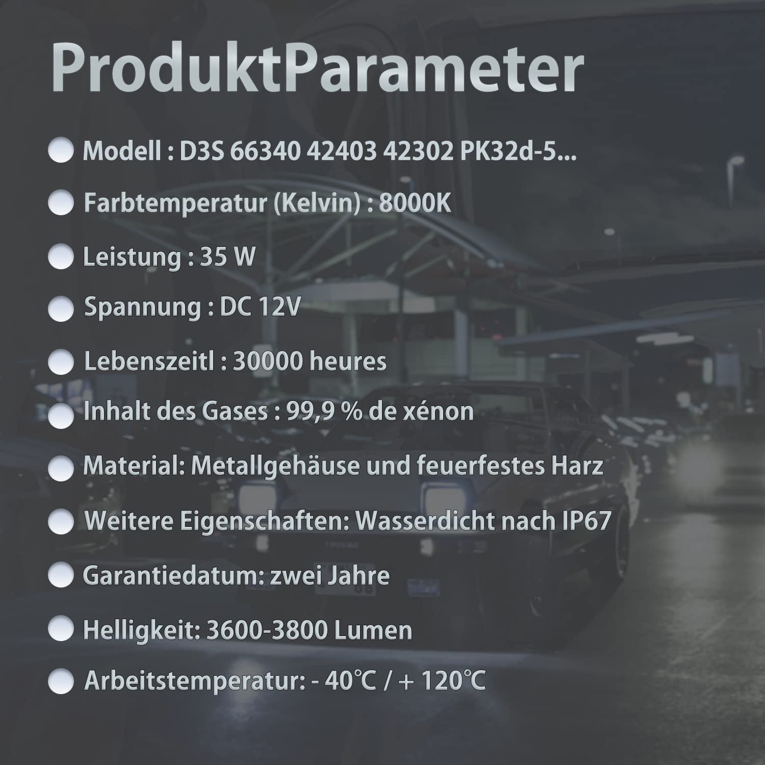 LTONXEN D3S Xenon 8000K Ampoules, 35W 12V Phare Voiture Remplacement Kit | Bleu Froid Lumière HID Lampe, Branchez et Jouez (2 Pièces)