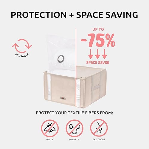 Miniatura 2 de Compactor Bolsa de almacenamiento al vacío M, Polipropileno + Nylon, Bolsas de almacenamiento al vacío para ropa, edredones y mantas, caja