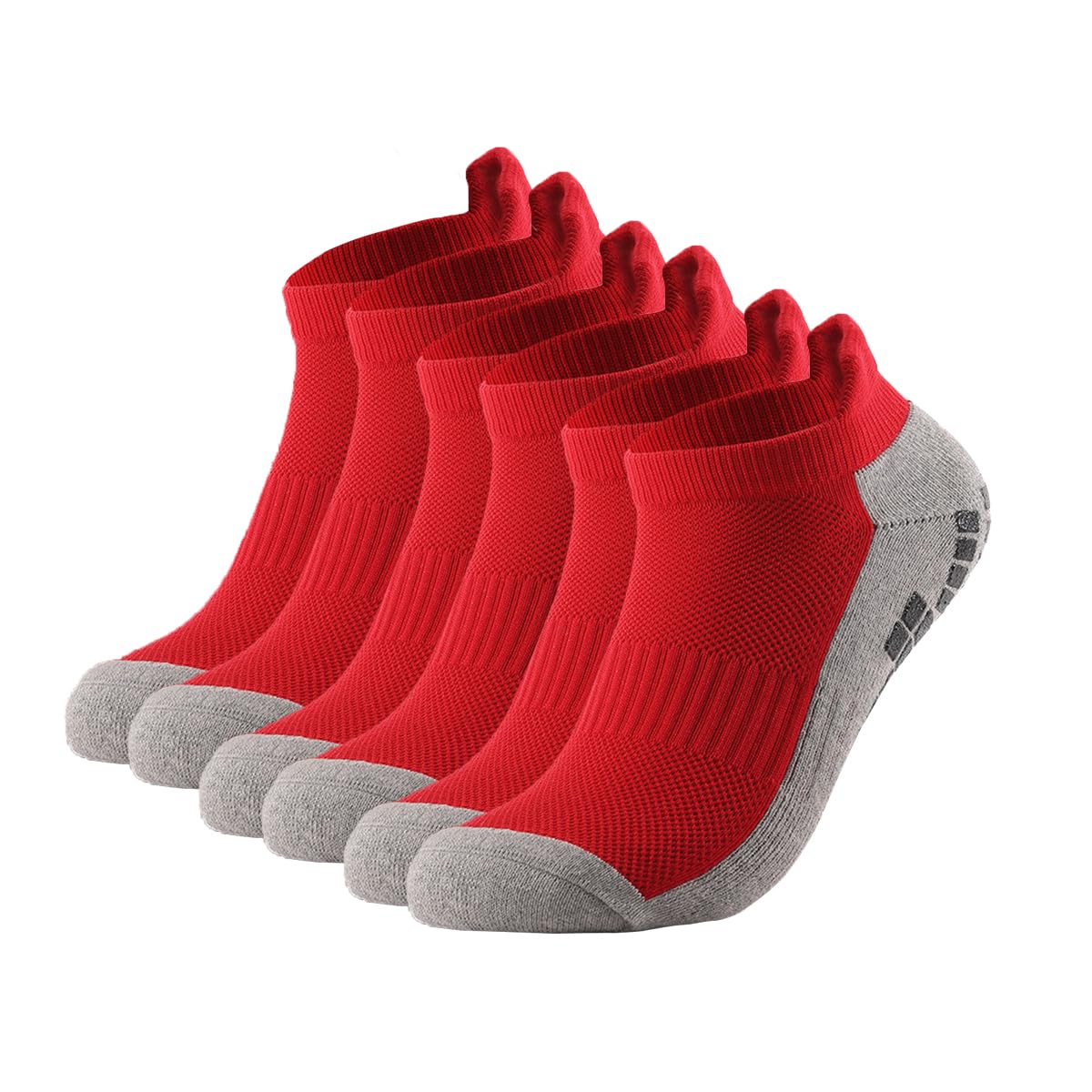 Calcetines de compresión de tobillo para hombres y mujeres, 2/4/6 pares, calcetines de compresión de corte bajo con soporte de tobillo, rojo, 6 pares, 6 Pares Rojo, 6-8