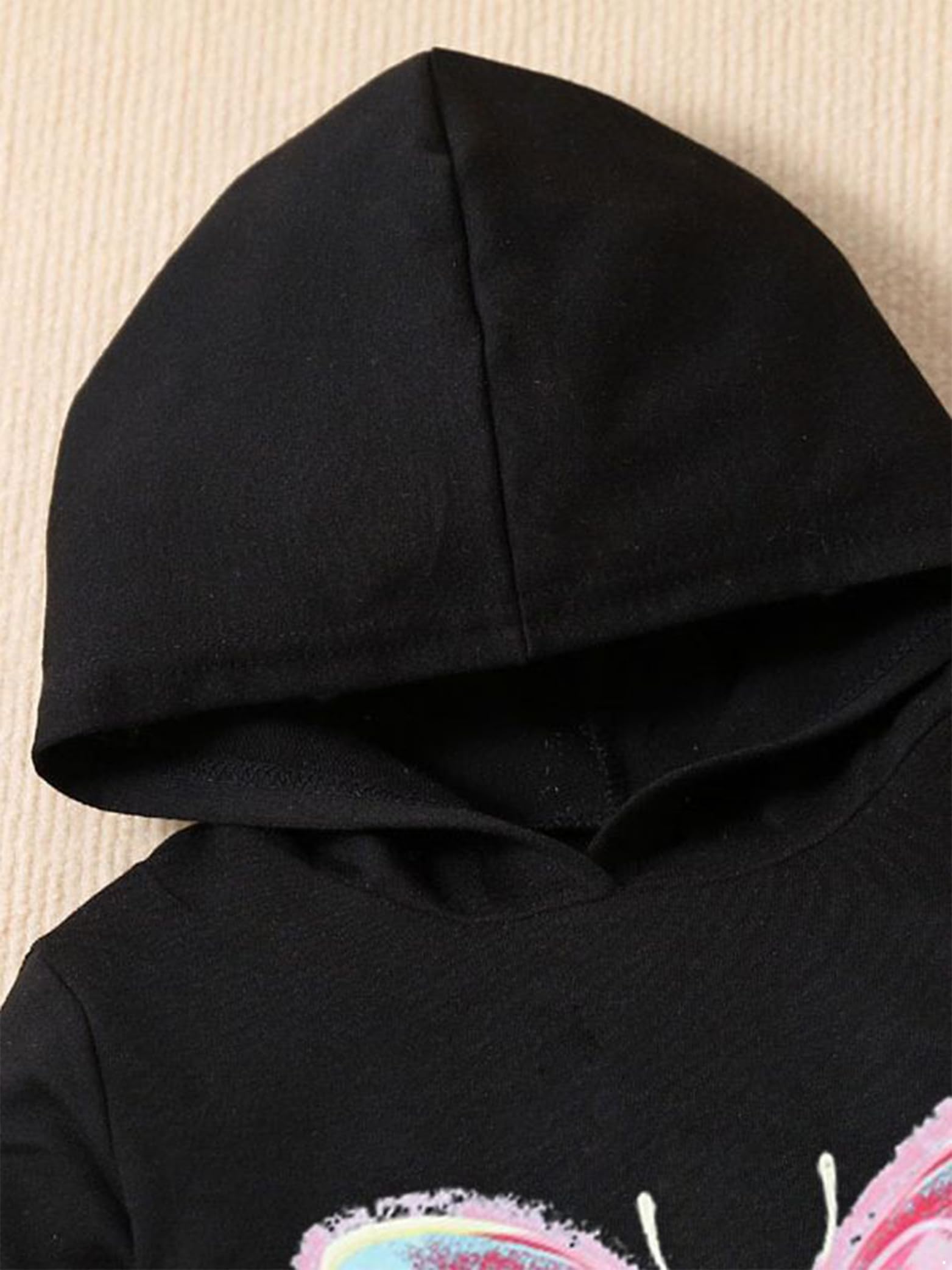 Enfant Fille Survêtement Ensemble Sweat à Capuche Imprimé Papillon avec Pantalon Jogging Décontracté 2-10 Ans