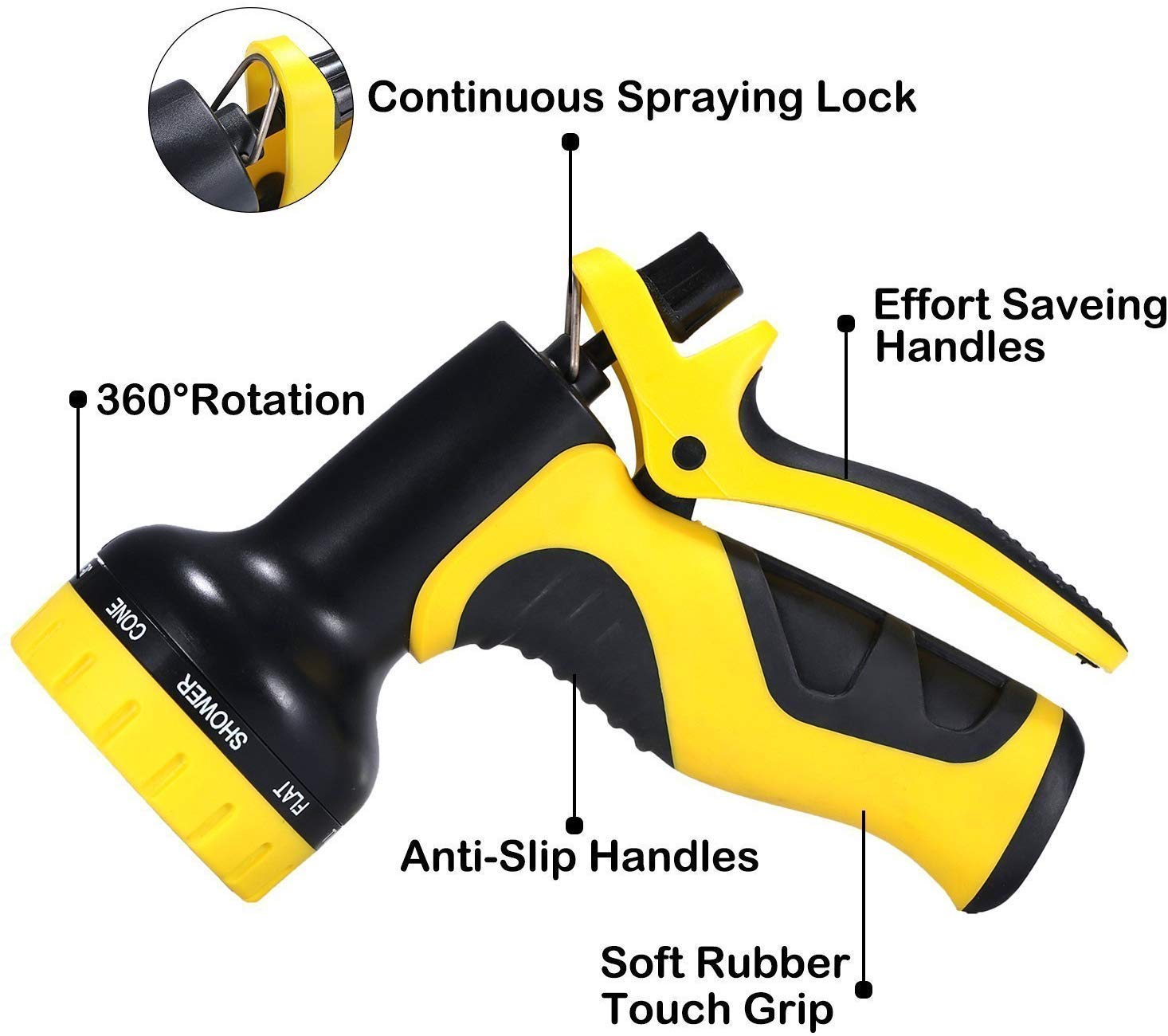 Tubo da Giardino espandibile, Tubo Flessibile Flessibile da 25/50/75/100piedi, spruzzatore a 9 funzioni con Doppio Nucleo in Lattice, per irrigazione e Lavaggio,100ft(30m)