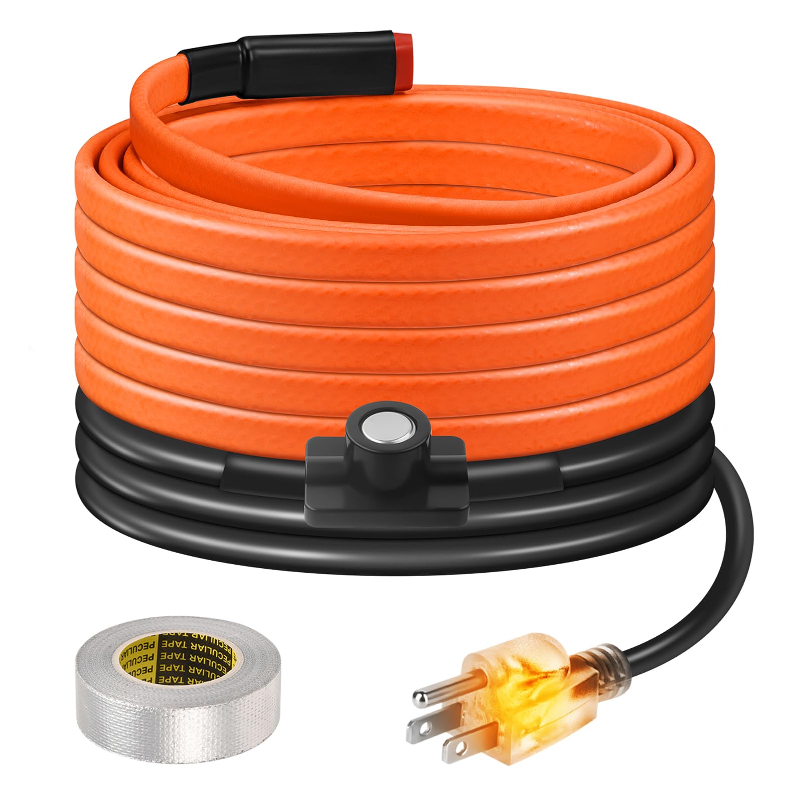 Photo 1 of 100FT Heat Tape for Water Pipes Freeze Protection IP65 Waterproof 8W/FT 110V BDDFOTO Heat Cable With GFCI Protection and Thermostat,Self-Regulating Pipe Heater for Roof/RV/Water Storage Tank