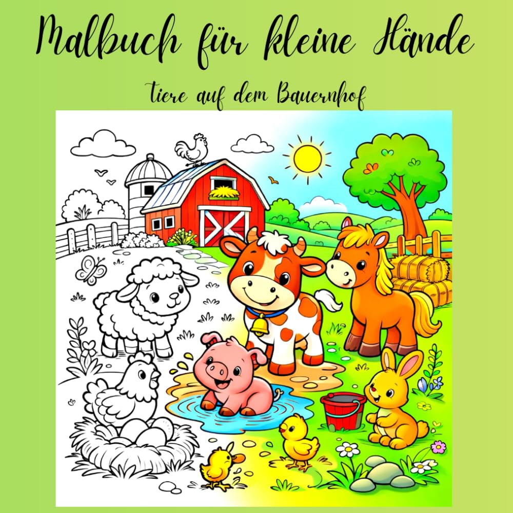 Malbuch für kleine Hände - Tiere auf dem Bauernhof: Erste Bauernhoftiere zum Ausmalen für Kinder ab 12 Monaten