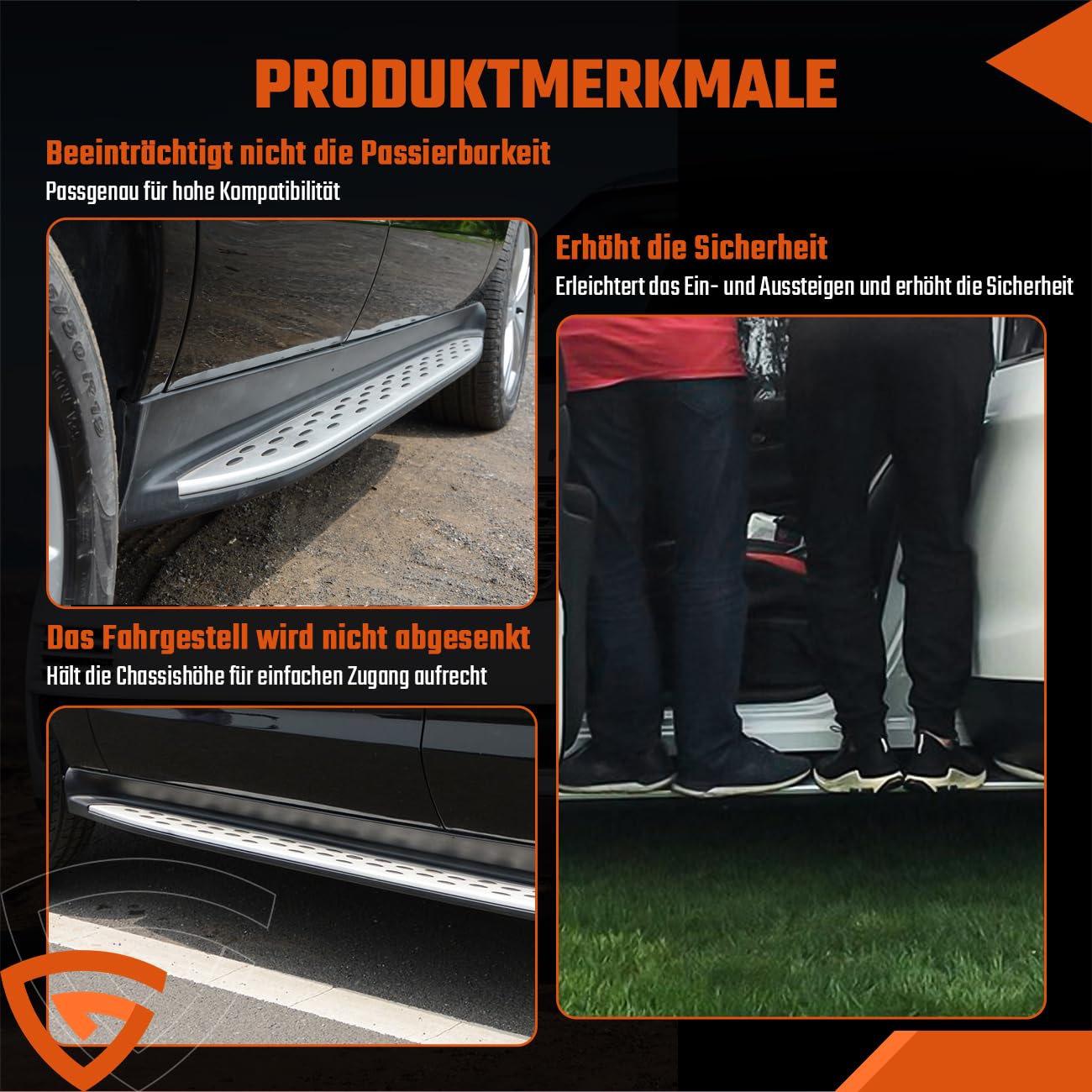 Set di pedane in alluminio per Mercedes Benz ML/GLE SUV W166 2012-2018 - Pannelli laterali battitacco, antiscivolo, accessori di alta qualità sinistra e destra