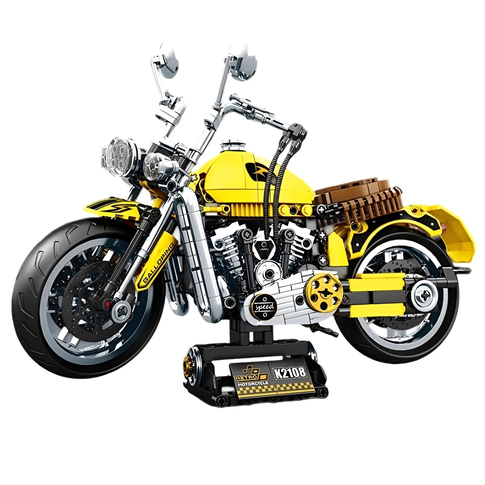 QuirkQuest Sports Motorcycle Building Blocks Kit, 822PCS Technick Vehicle Motorbike Model Toys